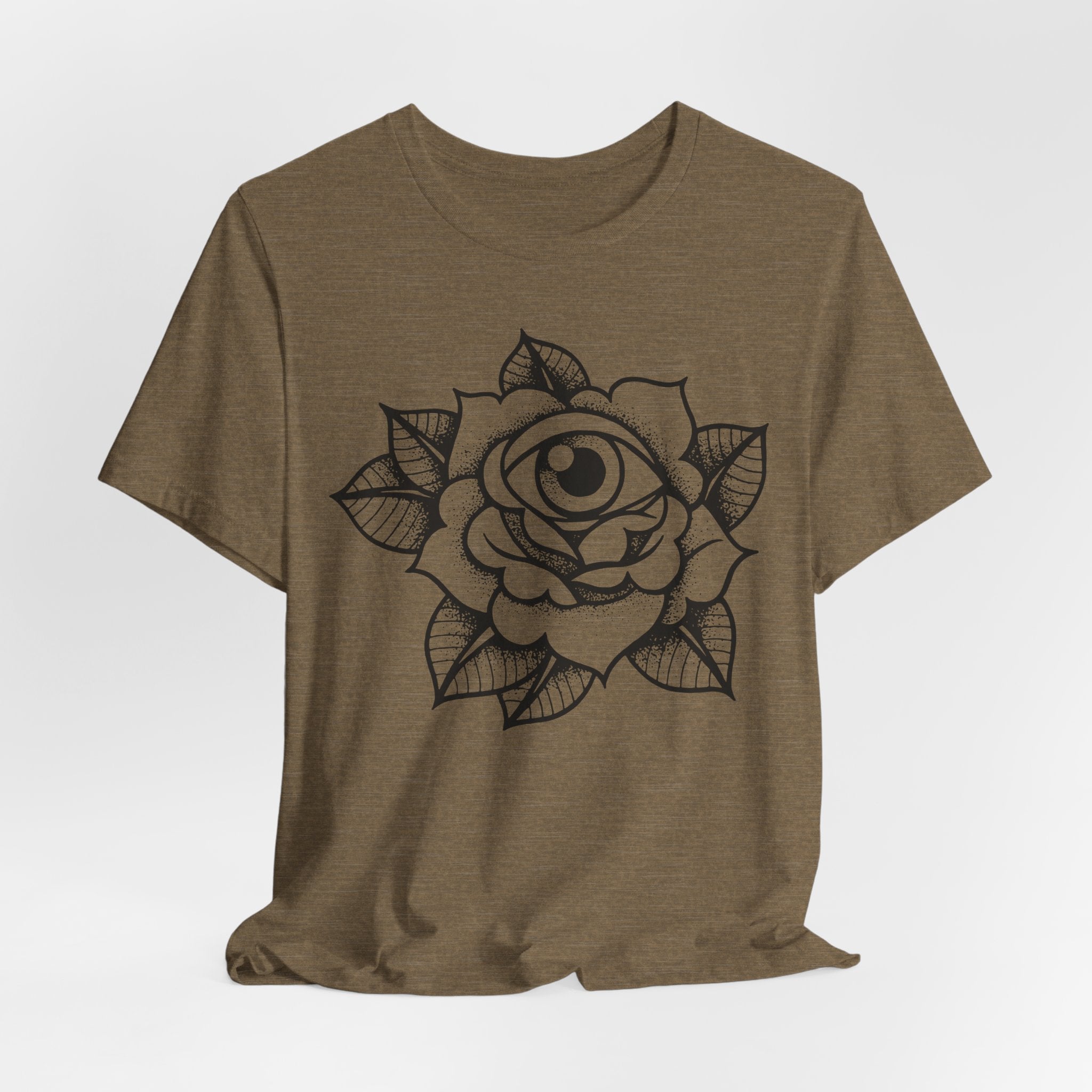 Blooming Eyeball Rose T-Shirt | Traditional Tattoo Art Design Tee - Deez Teez