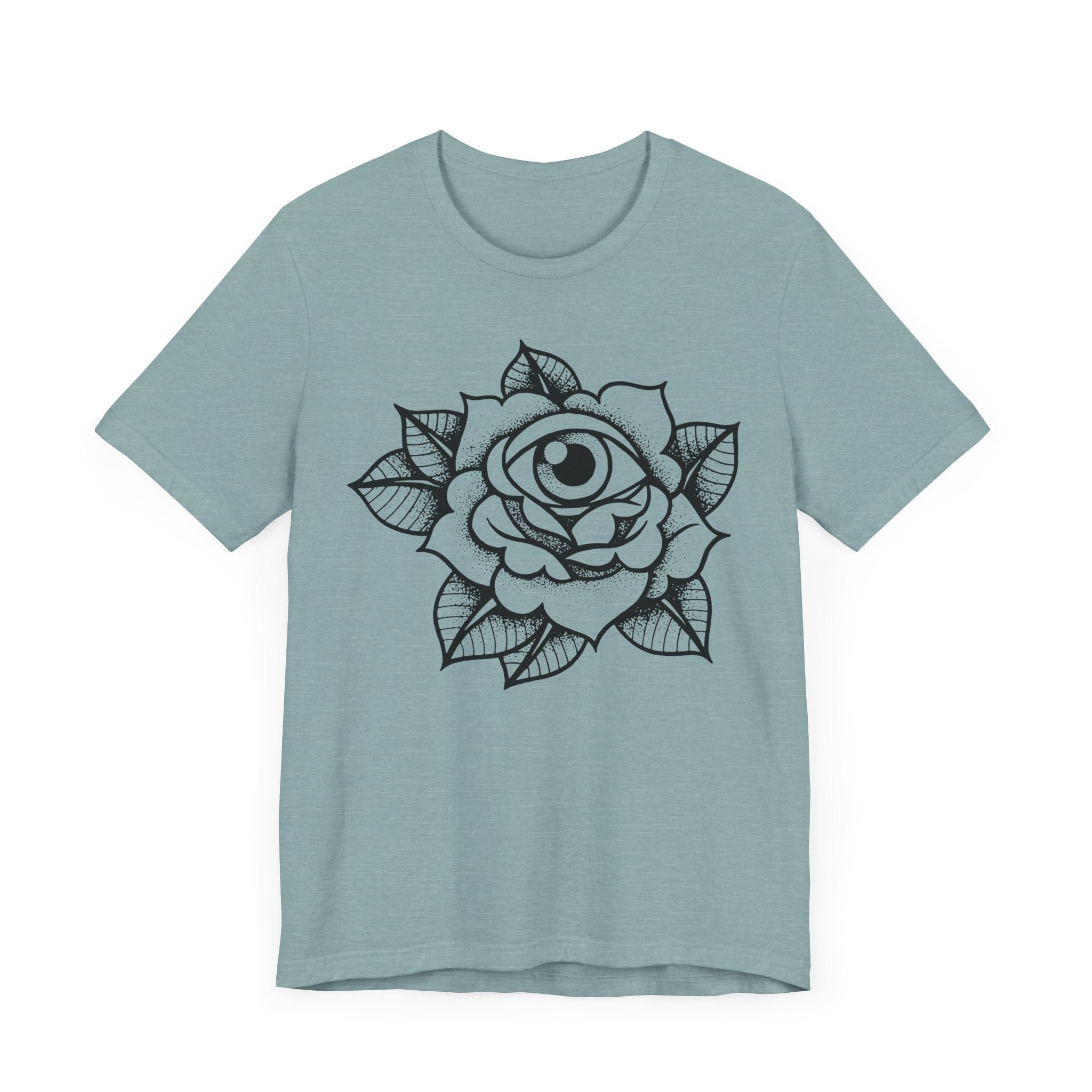 Blooming Eyeball Rose T-Shirt | Traditional Tattoo Art Design Tee - Deez Teez