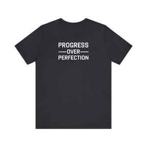 'Progress Over Perfection' Iterative Improvement T-shirt | Motivational Statement Unisex Jersey Short Sleeve Tee - Deez Teez