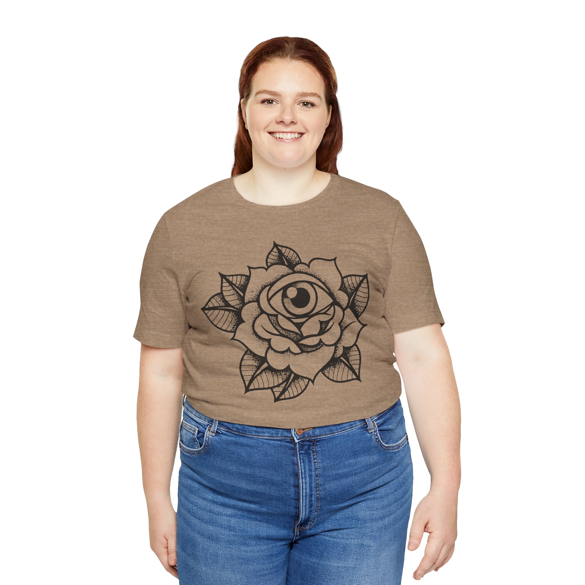 Blooming Eyeball Rose T-Shirt | Traditional Tattoo Art Design Tee - Deez Teez