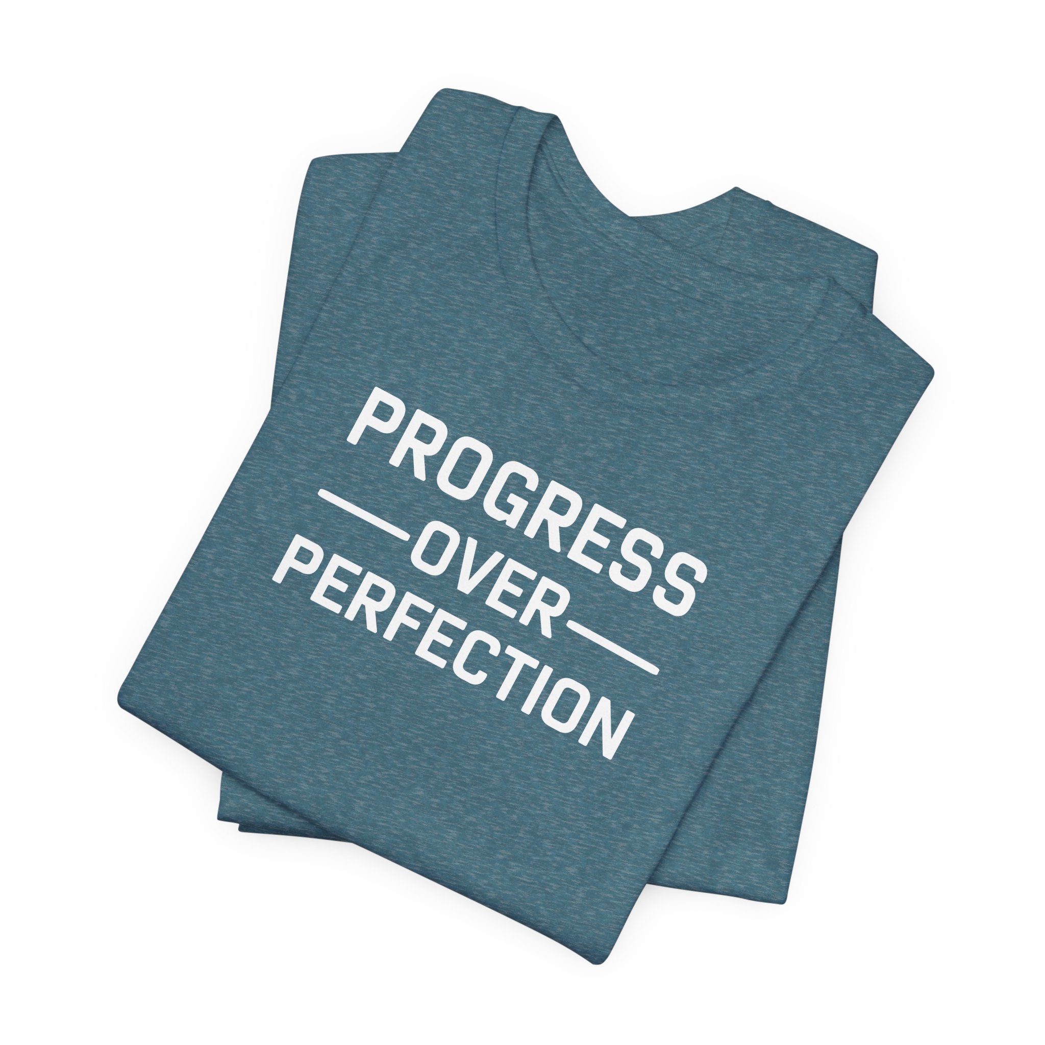 'Progress Over Perfection' Iterative Improvement T-shirt | Motivational Statement Unisex Jersey Short Sleeve Tee - Deez Teez
