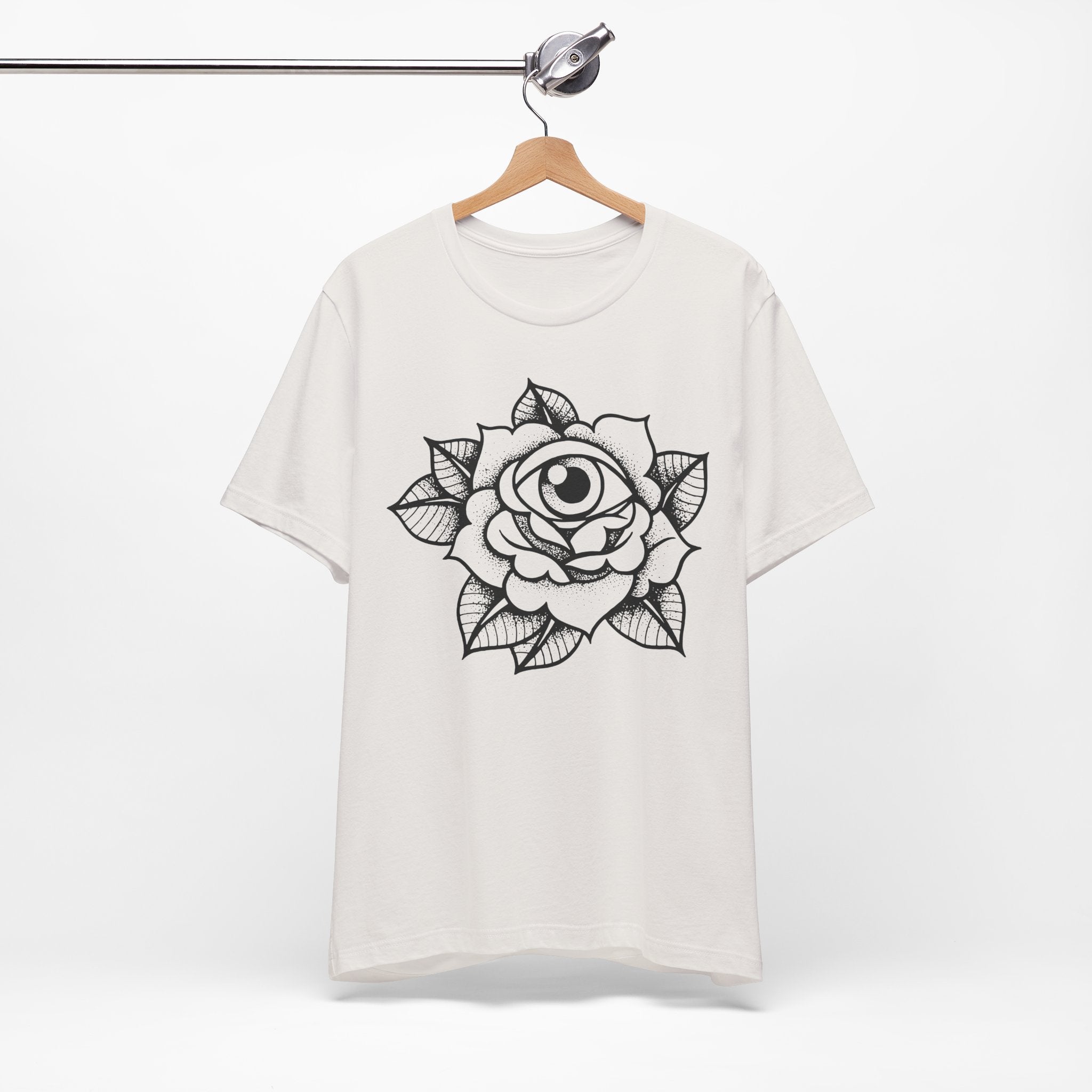 Blooming Eyeball Rose T-Shirt | Traditional Tattoo Art Design Tee - Deez Teez