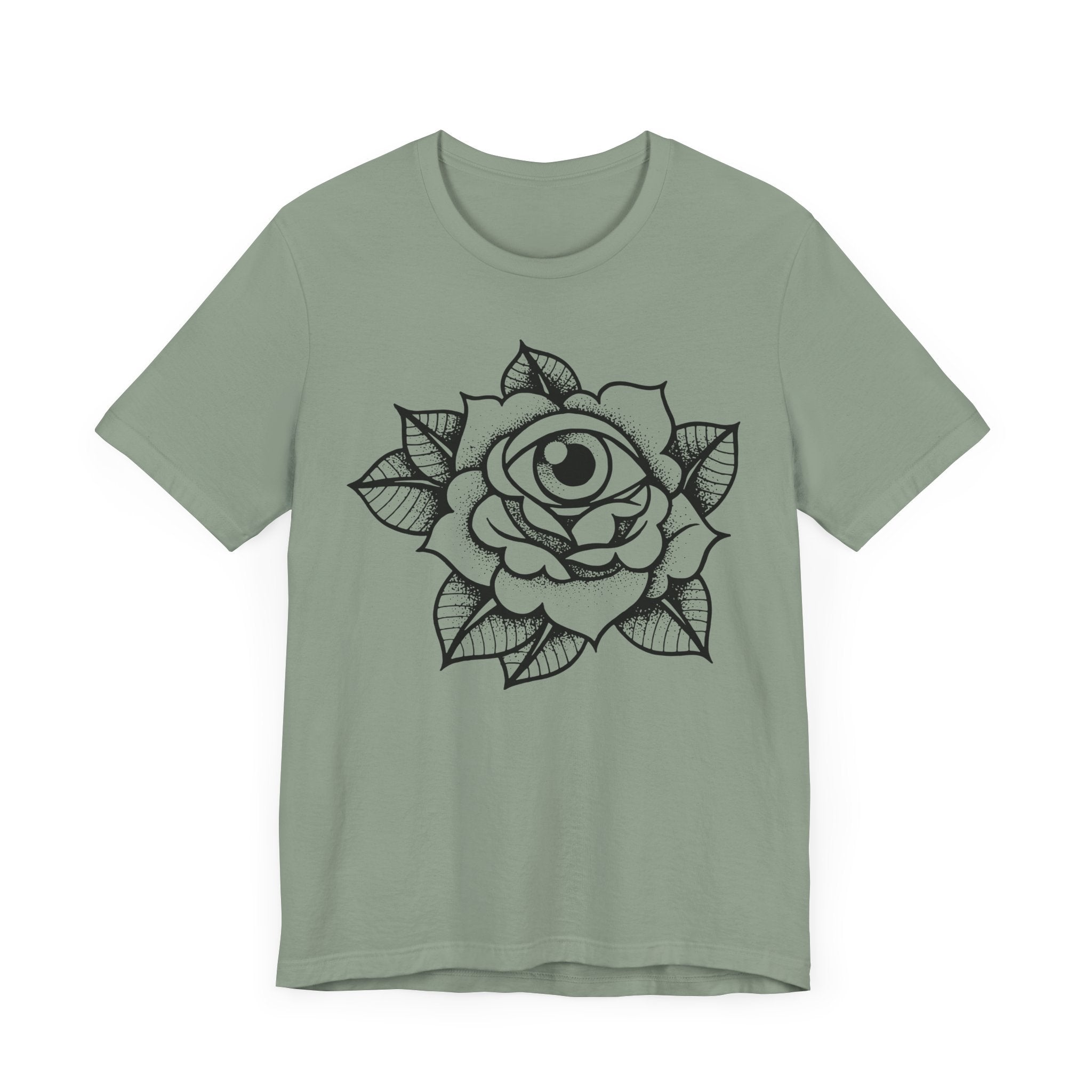 Blooming Eyeball Rose T-Shirt | Traditional Tattoo Art Design Tee - Deez Teez