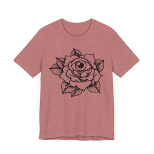 Blooming Eyeball Rose T-Shirt | Traditional Tattoo Art Design Tee - Deez Teez