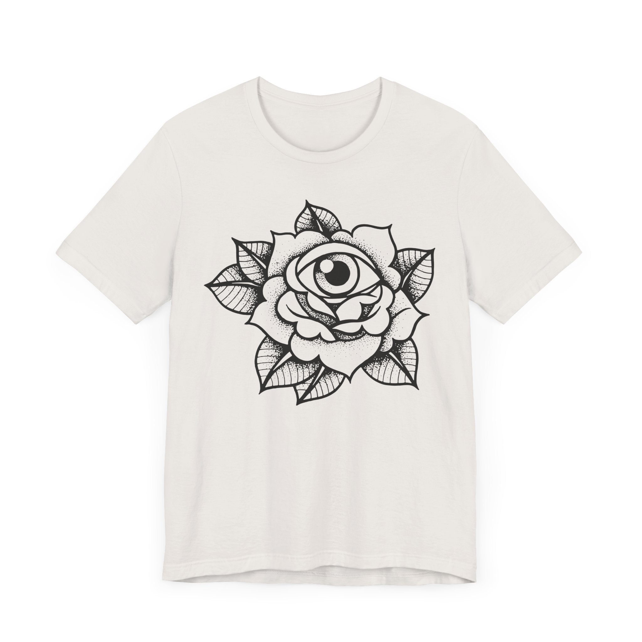 Blooming Eyeball Rose T-Shirt | Traditional Tattoo Art Design Tee - Deez Teez