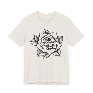 Blooming Eyeball Rose T-Shirt | Traditional Tattoo Art Design Tee - Deez Teez