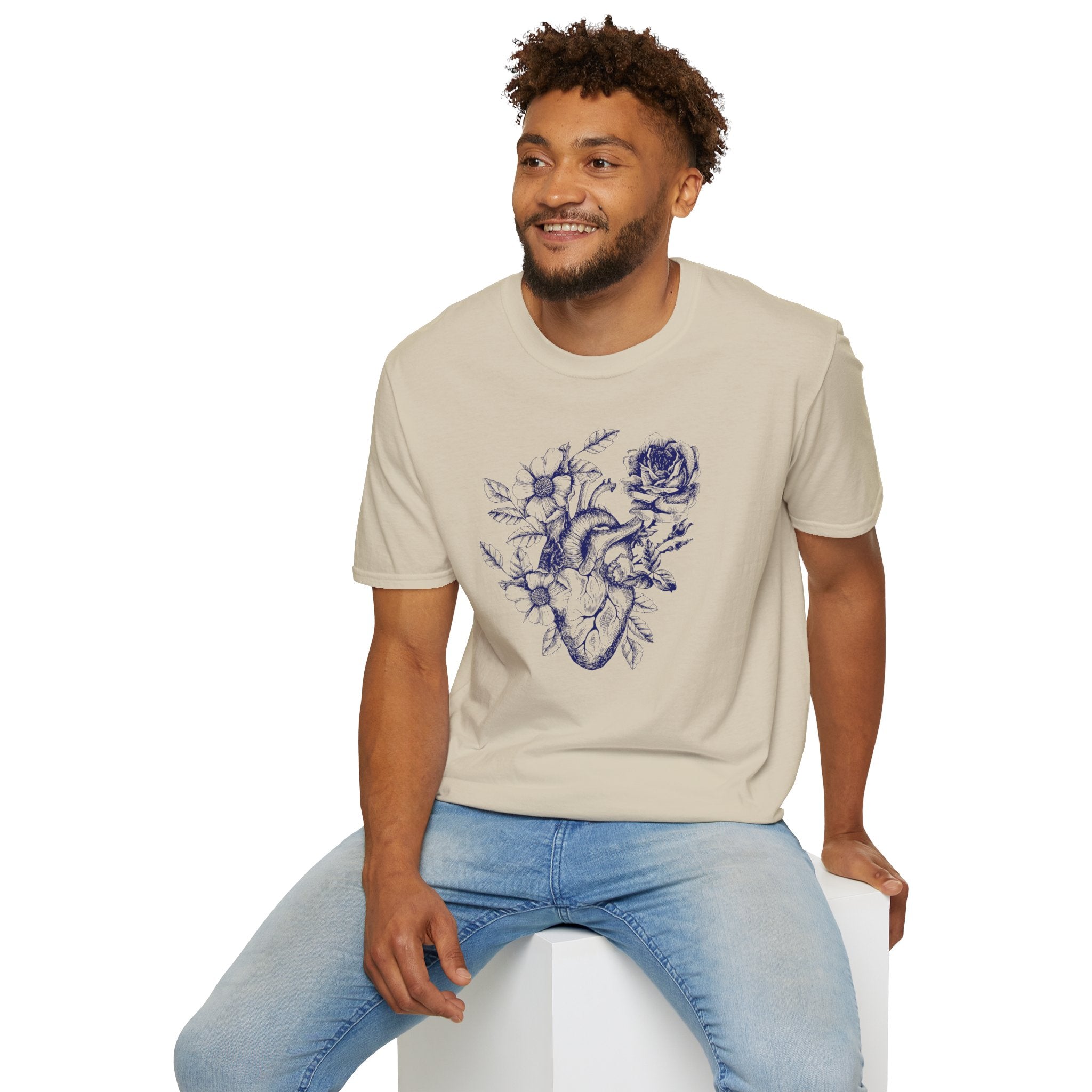 Anatomical Heart Bouquet T-Shirt | Human Heart Illustration Tee - Deez Teez