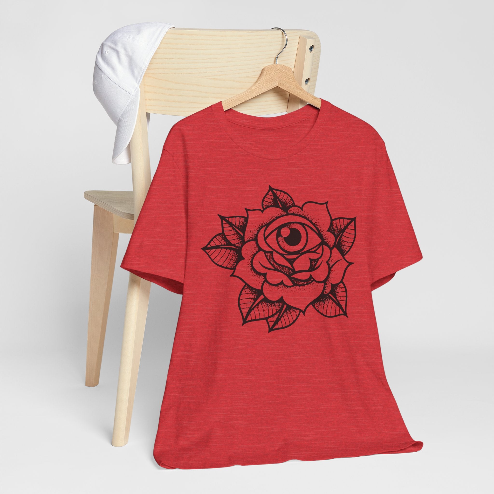 Blooming Eyeball Rose T-Shirt | Traditional Tattoo Art Design Tee - Deez Teez