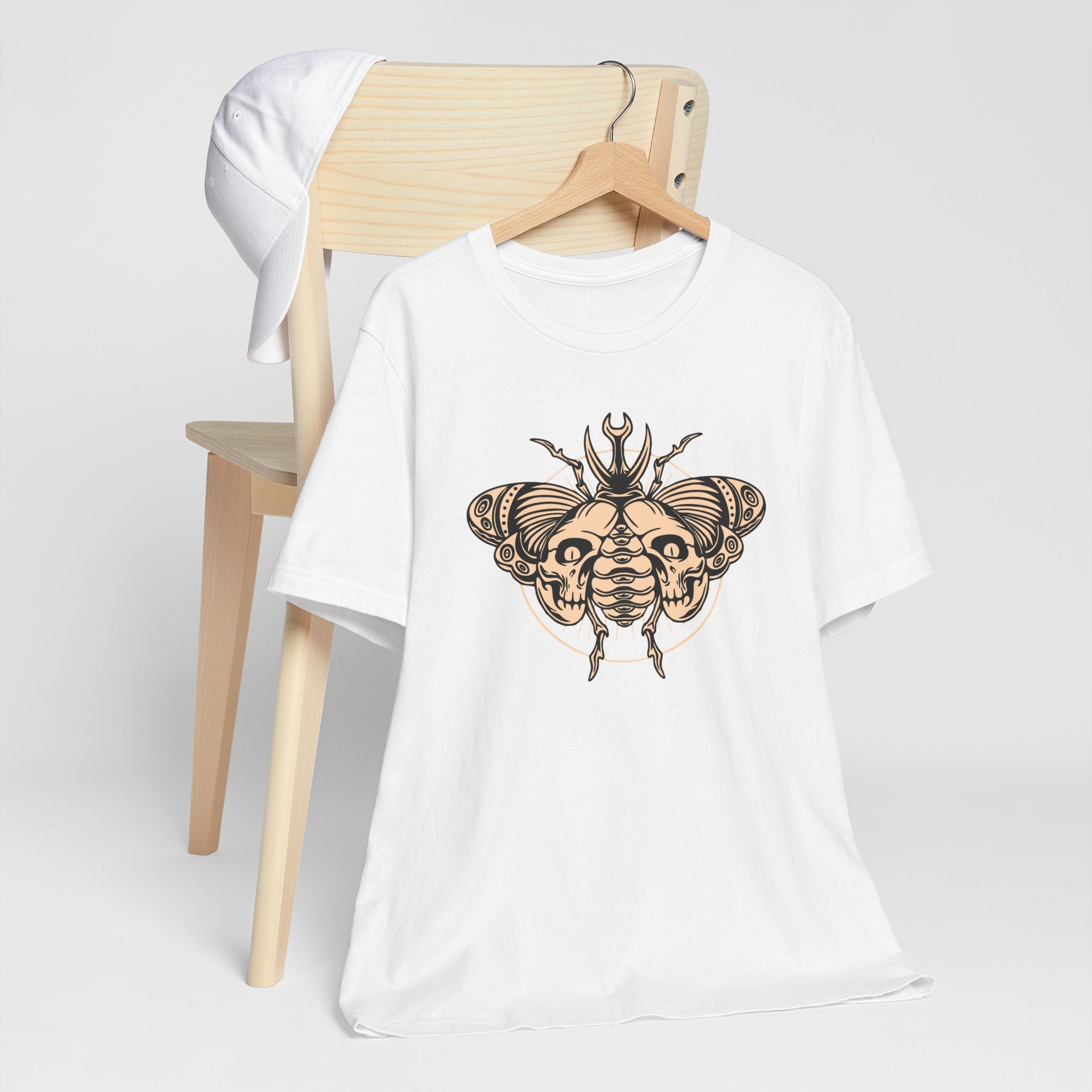 Death Beetle Skull T-Shirt | Gothic Tattoo-Inspired Tee - Deez Teez
