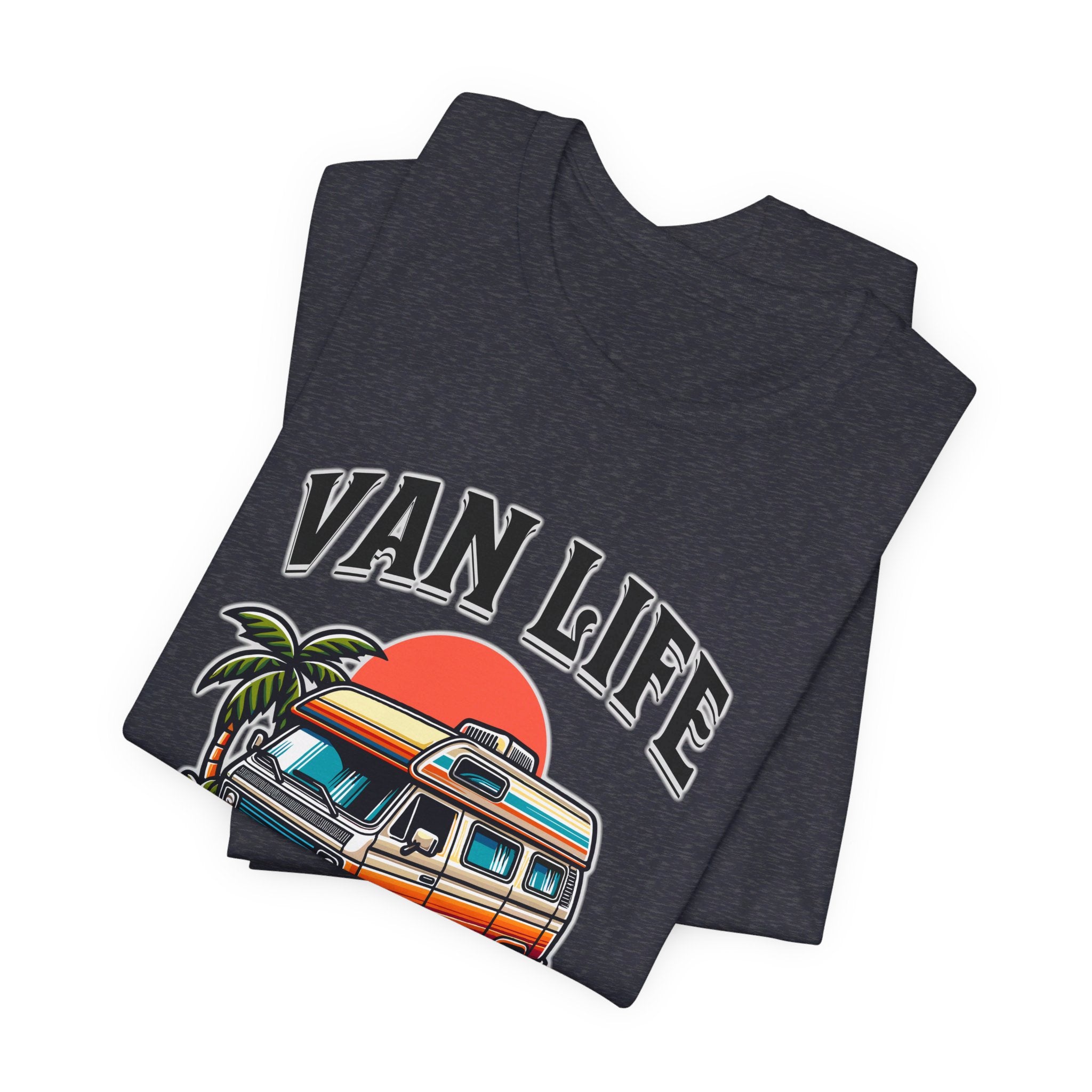 Van Life! Surf, Sand, & Sunsets Illustration | Wanderlust Vibe Graphic T-Shirt - Deez Teez