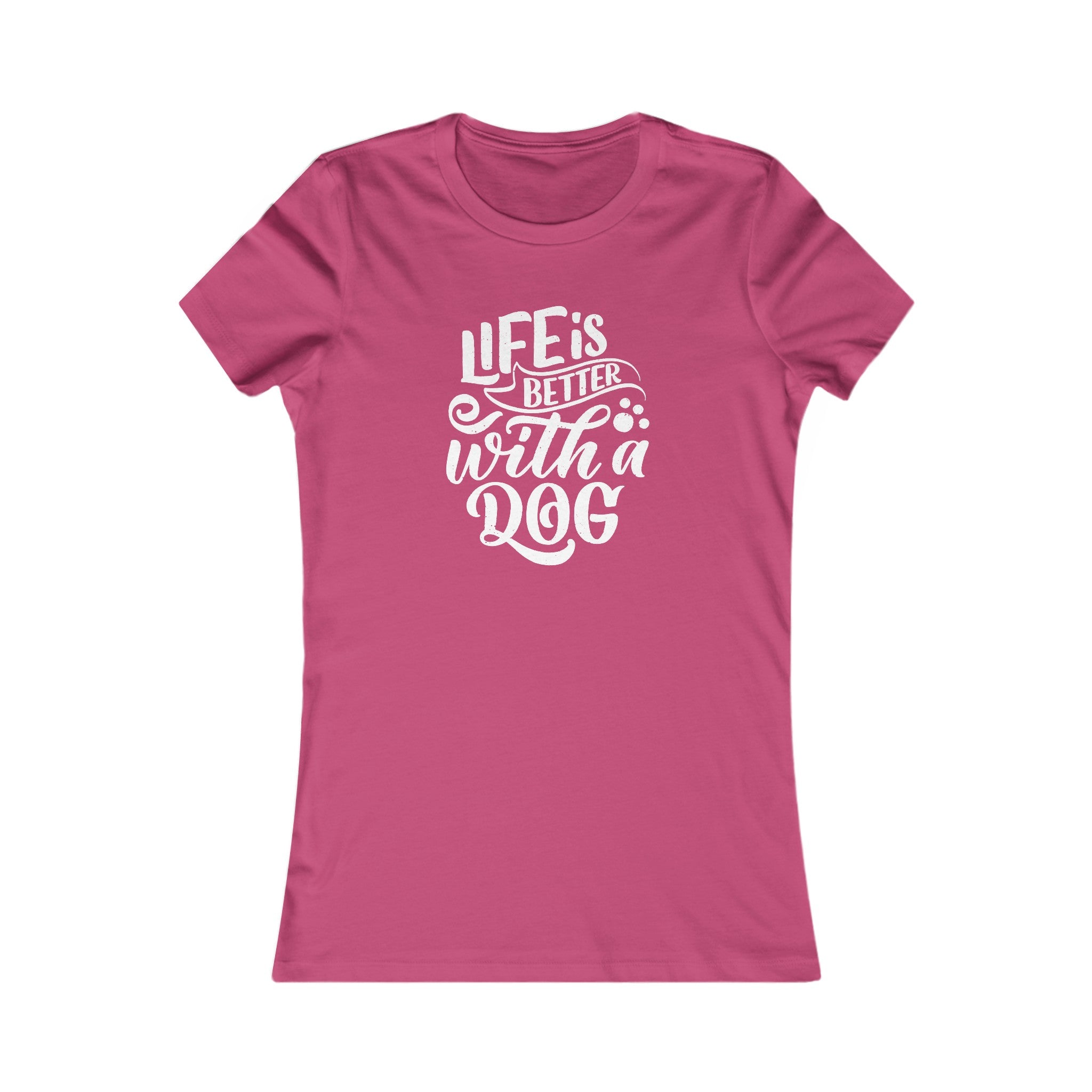 'Life is Better With a Dog' | Women's Pet Lover's Typographic T-Shirt | Dog Companion Gifts - Deez Teez