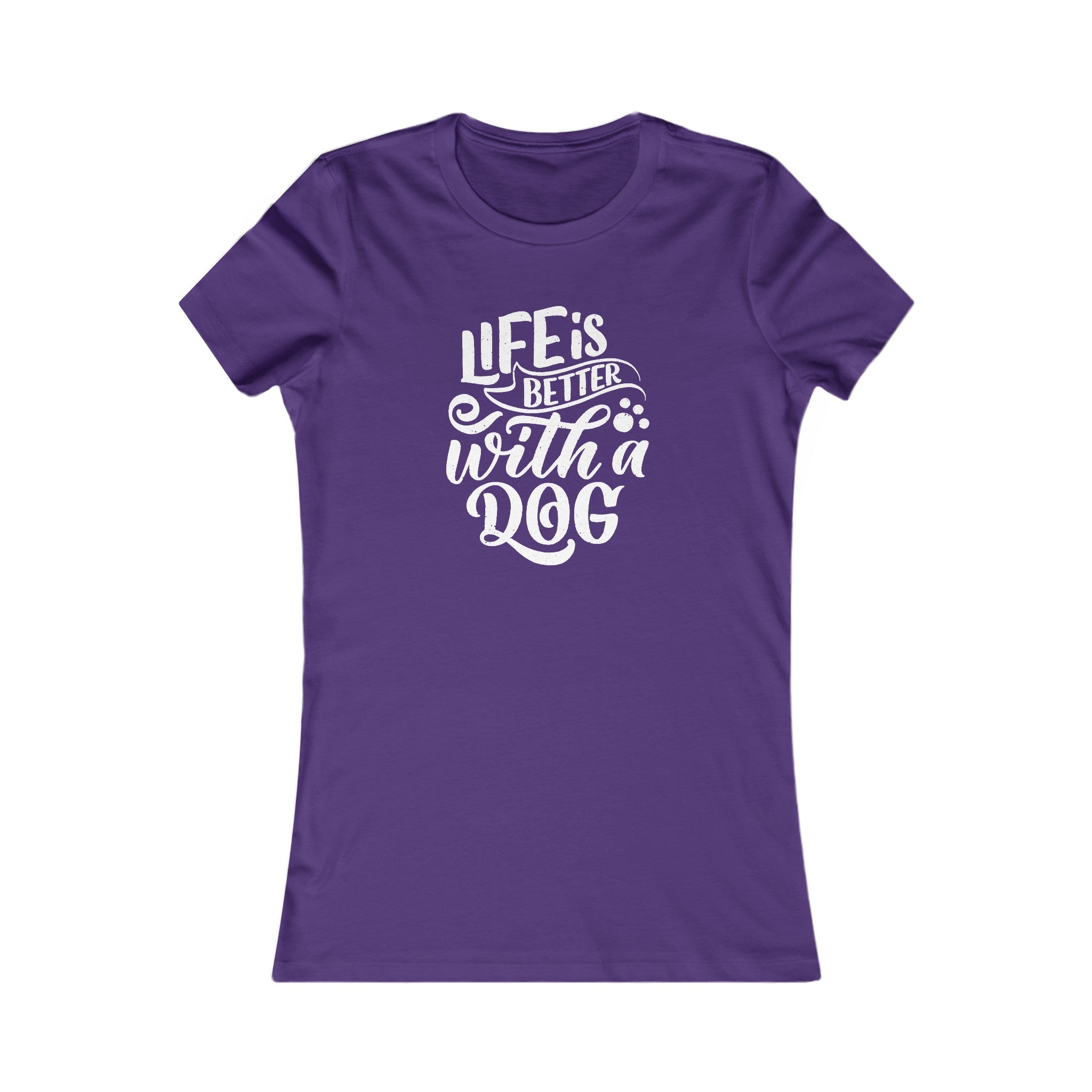 'Life is Better With a Dog' | Women's Pet Lover's Typographic T-Shirt | Dog Companion Gifts - Deez Teez