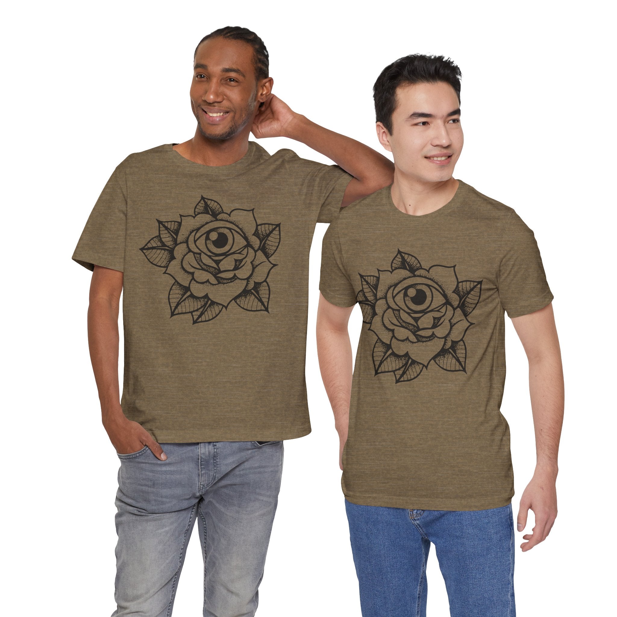 Blooming Eyeball Rose T-Shirt | Traditional Tattoo Art Design Tee - Deez Teez