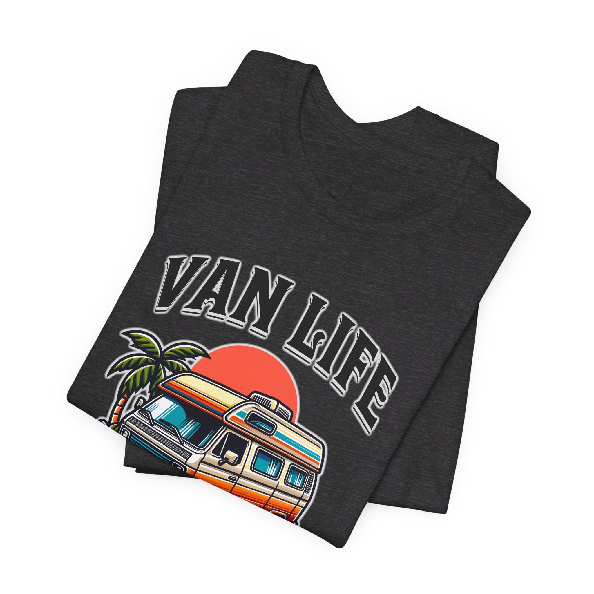 Van Life! Surf, Sand, & Sunsets Illustration | Wanderlust Vibe Graphic T-Shirt - Deez Teez