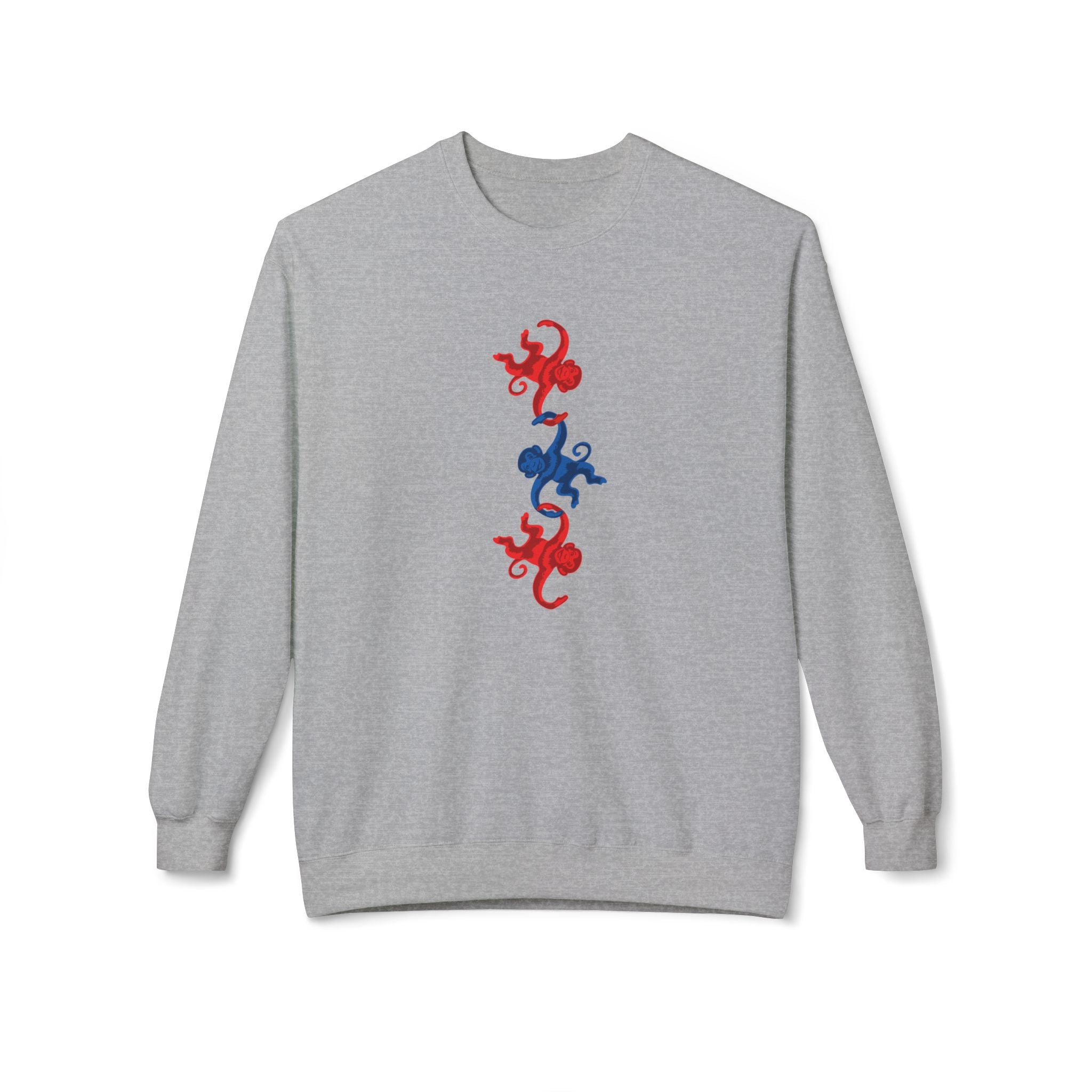 Retro Barrel of Monkeys Crewneck Sweatshirt | Nostalgic Hanging Monkeys Design - Deez Teez