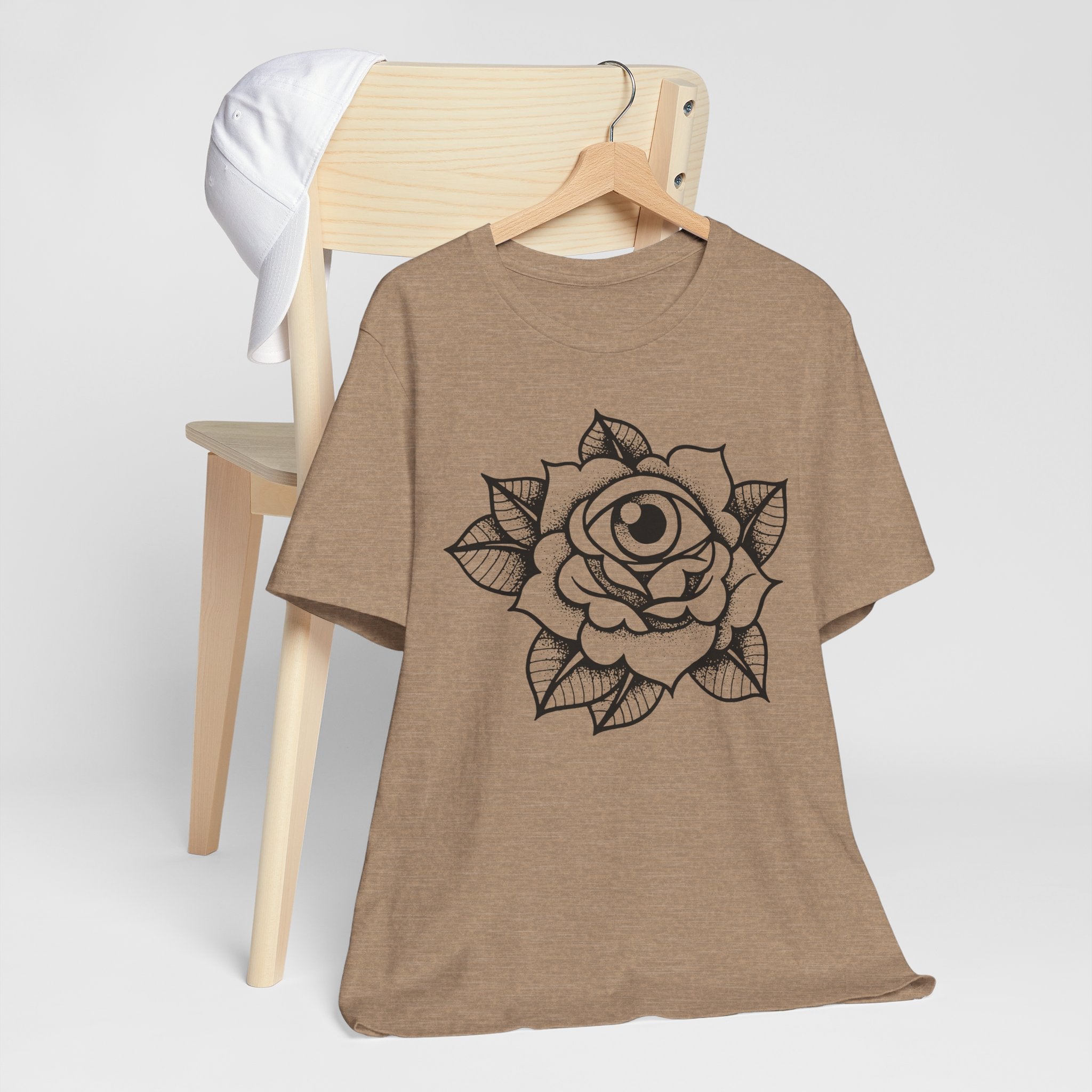 Blooming Eyeball Rose T-Shirt | Traditional Tattoo Art Design Tee - Deez Teez