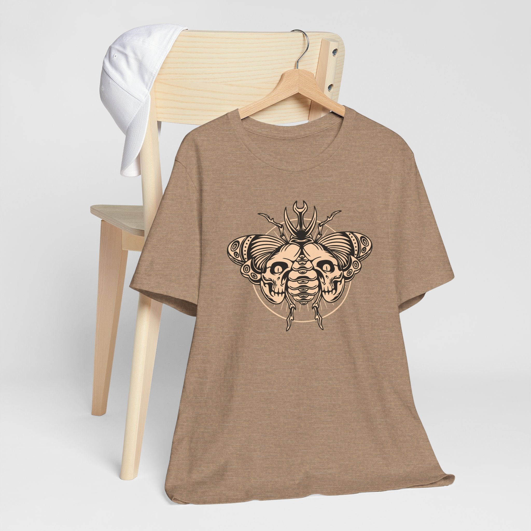 Death Beetle Skull T-Shirt | Gothic Tattoo-Inspired Tee - Deez Teez