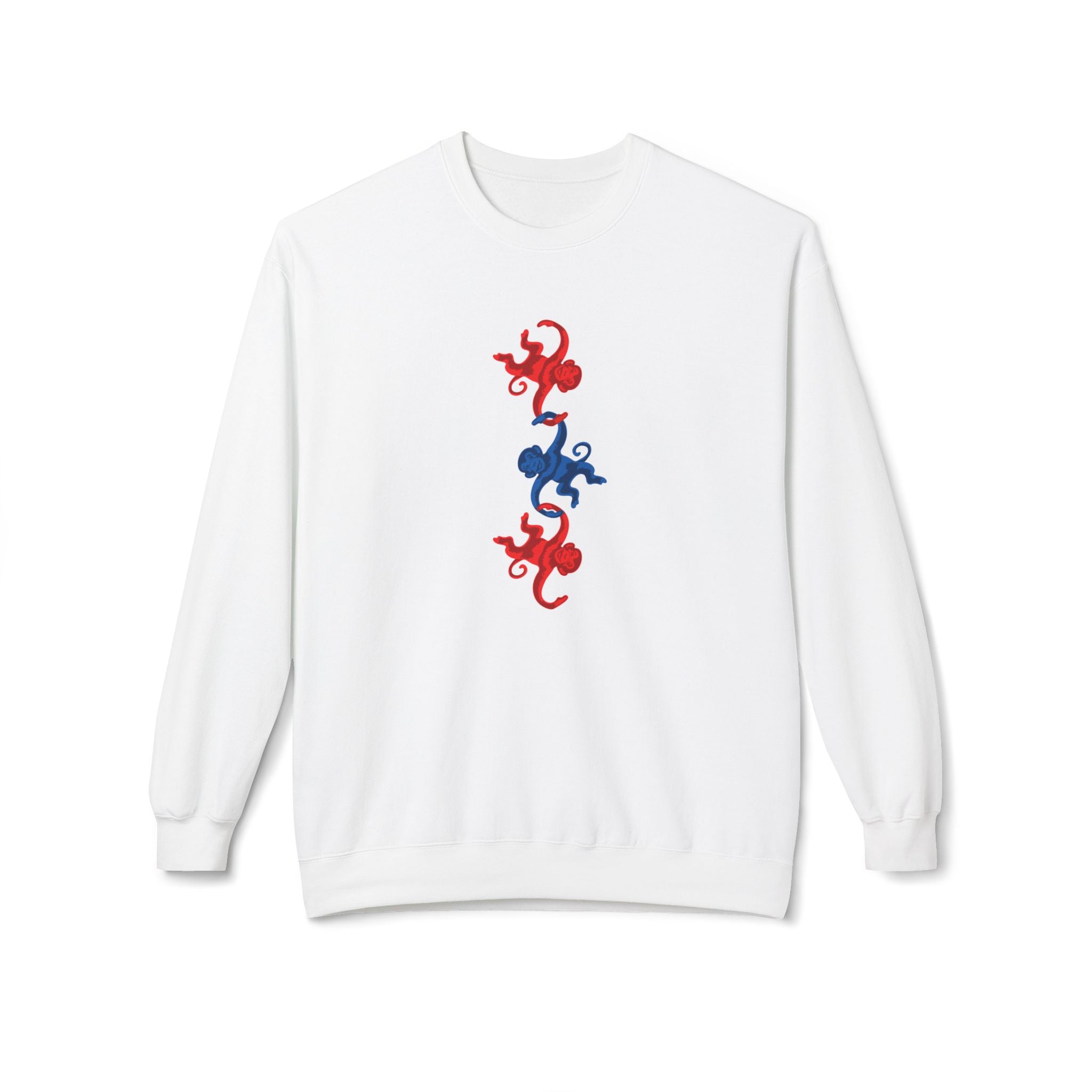 Retro Barrel of Monkeys Crewneck Sweatshirt | Nostalgic Hanging Monkeys Design - Deez Teez