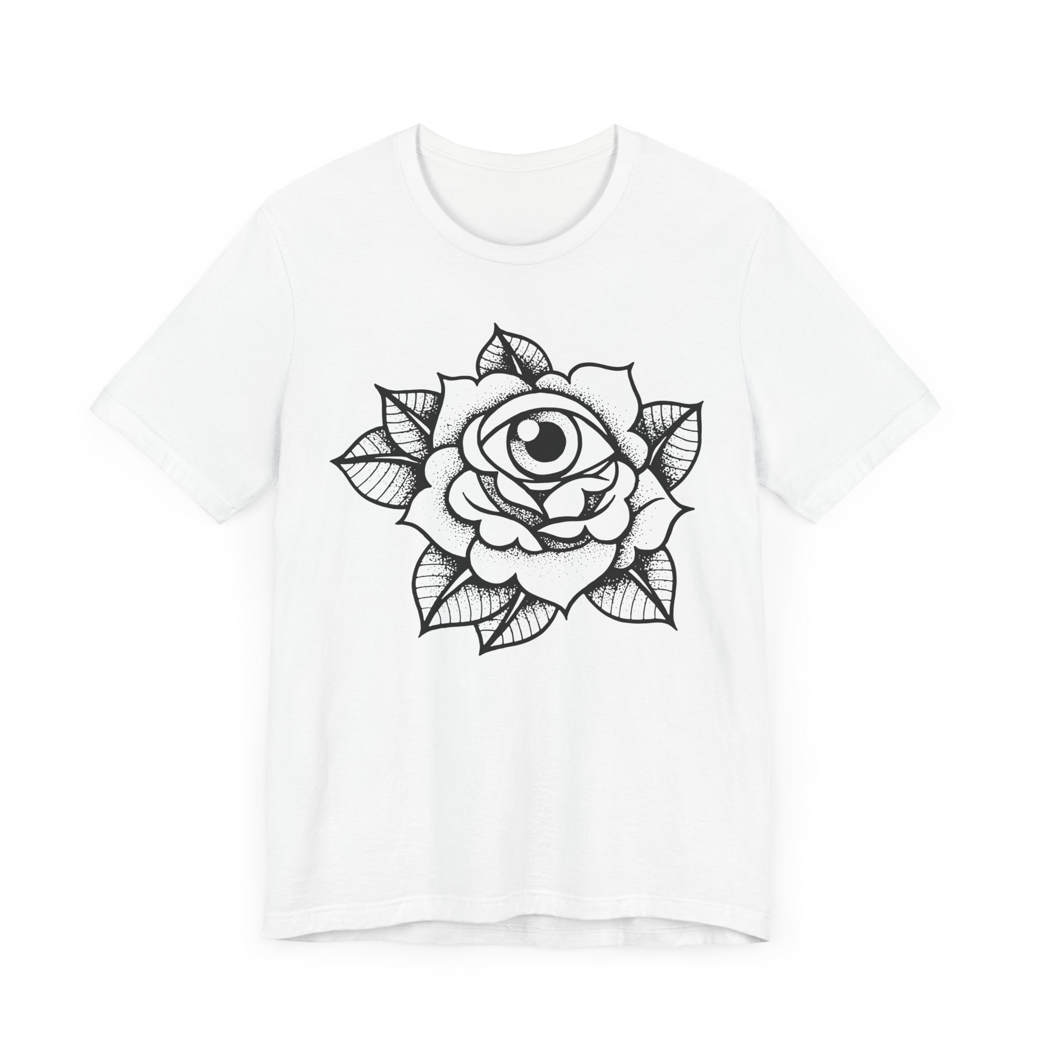 Blooming Eyeball Rose T-Shirt | Traditional Tattoo Art Design Tee - Deez Teez