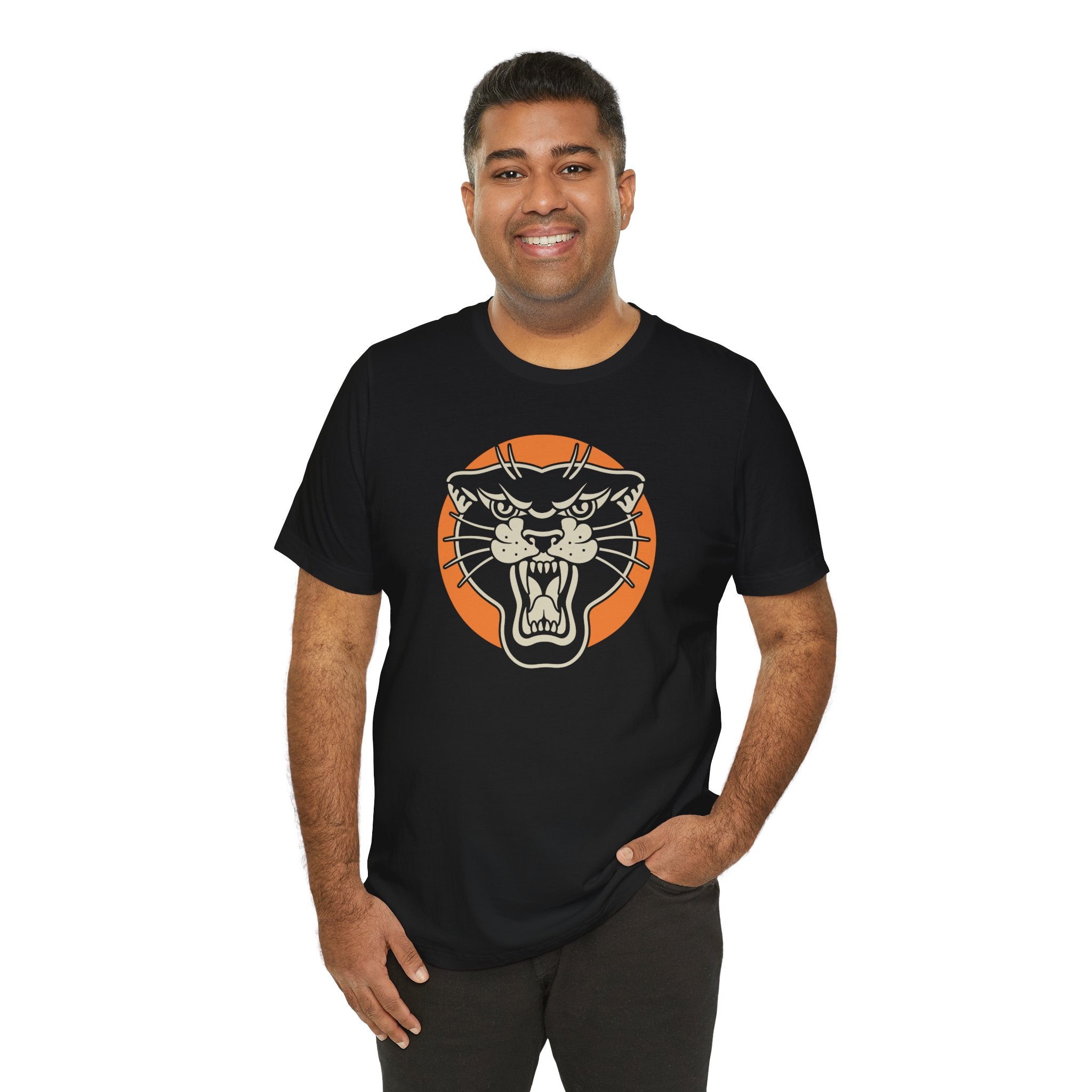 Black Panther Traditional Tattoo Flash T-shirt - Deez Teez