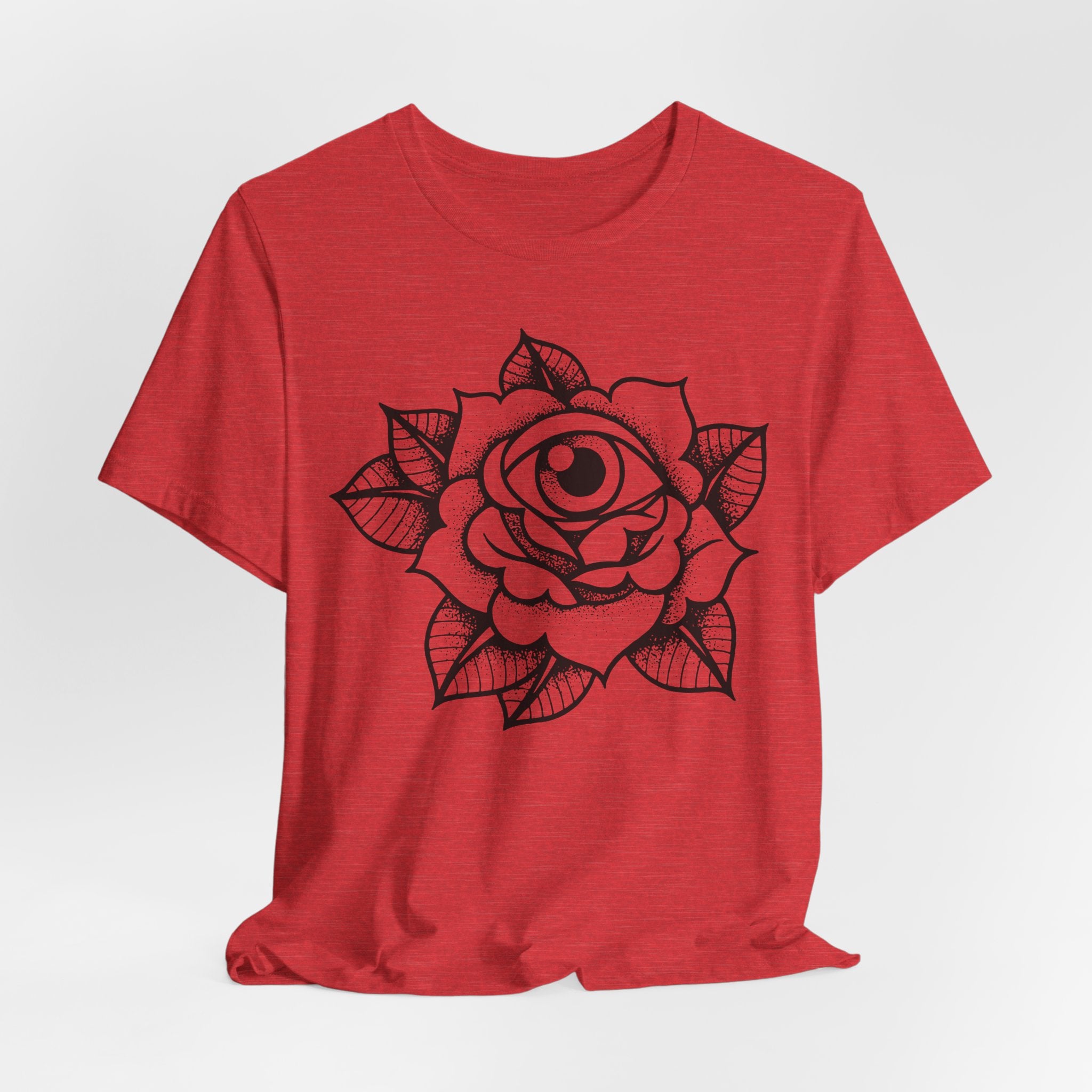 Blooming Eyeball Rose T-Shirt | Traditional Tattoo Art Design Tee - Deez Teez