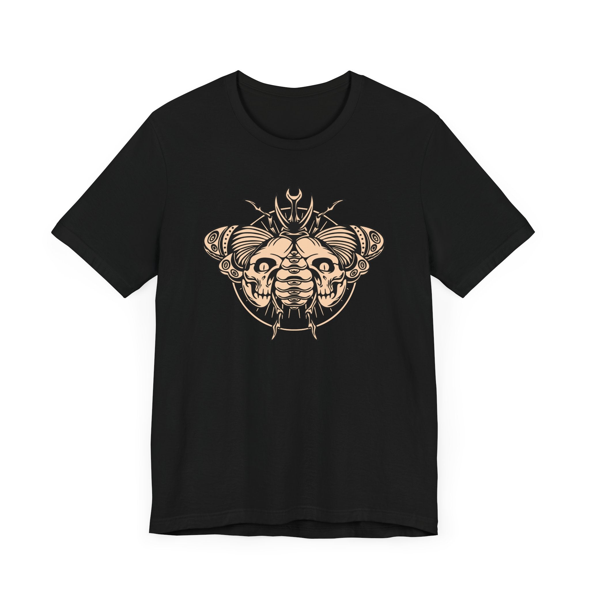 Death Beetle Skull T-Shirt | Gothic Tattoo-Inspired Tee - Deez Teez