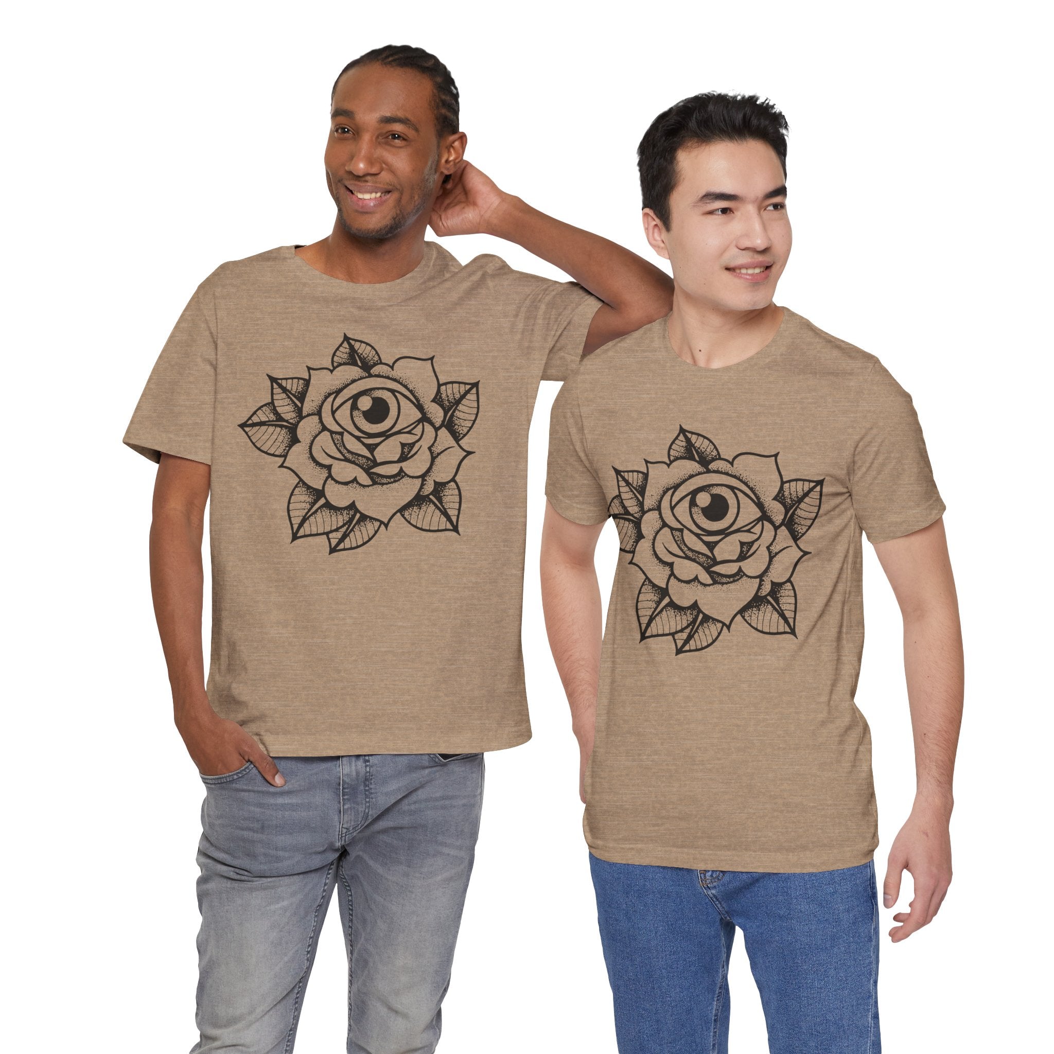 Blooming Eyeball Rose T-Shirt | Traditional Tattoo Art Design Tee - Deez Teez