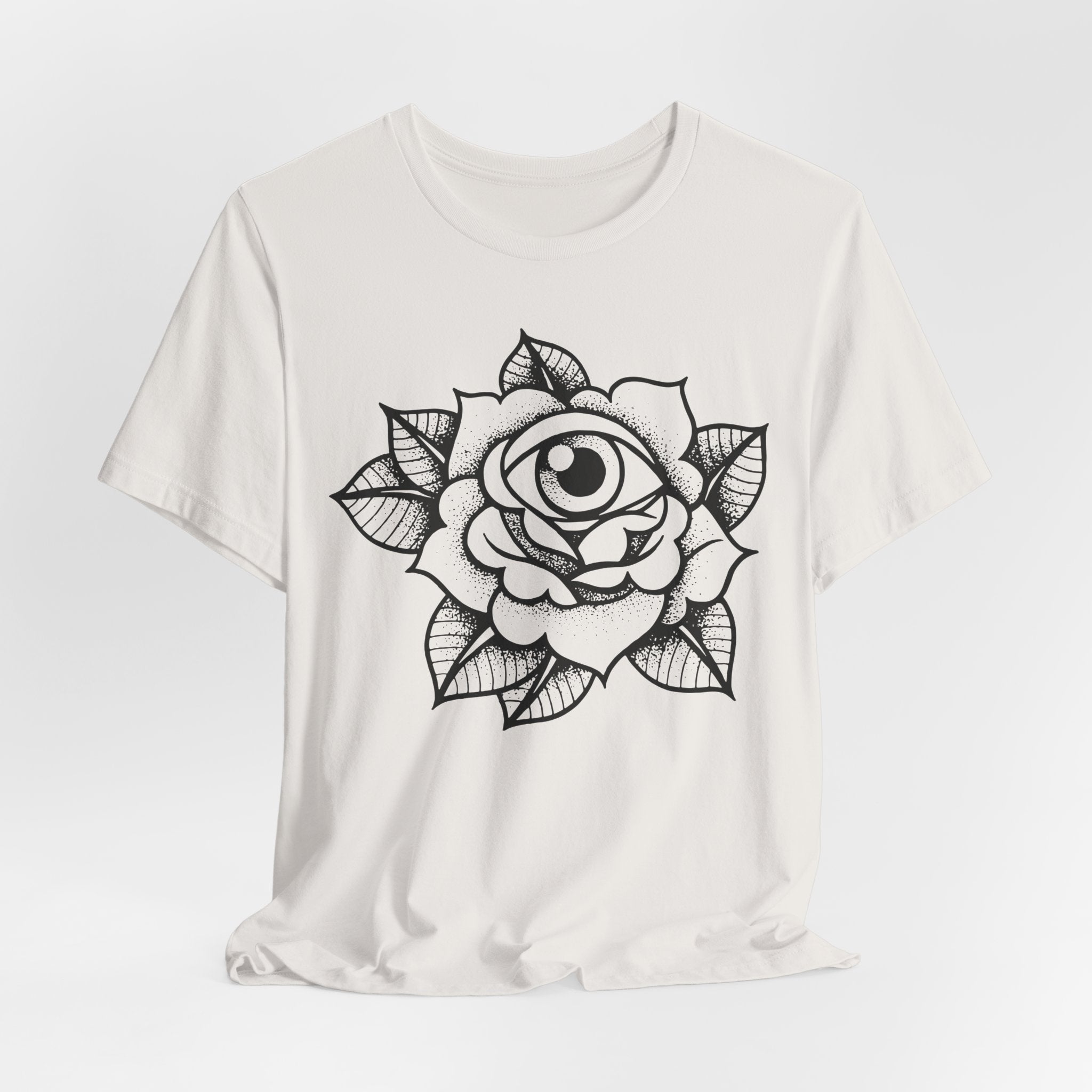Blooming Eyeball Rose T-Shirt | Traditional Tattoo Art Design Tee - Deez Teez