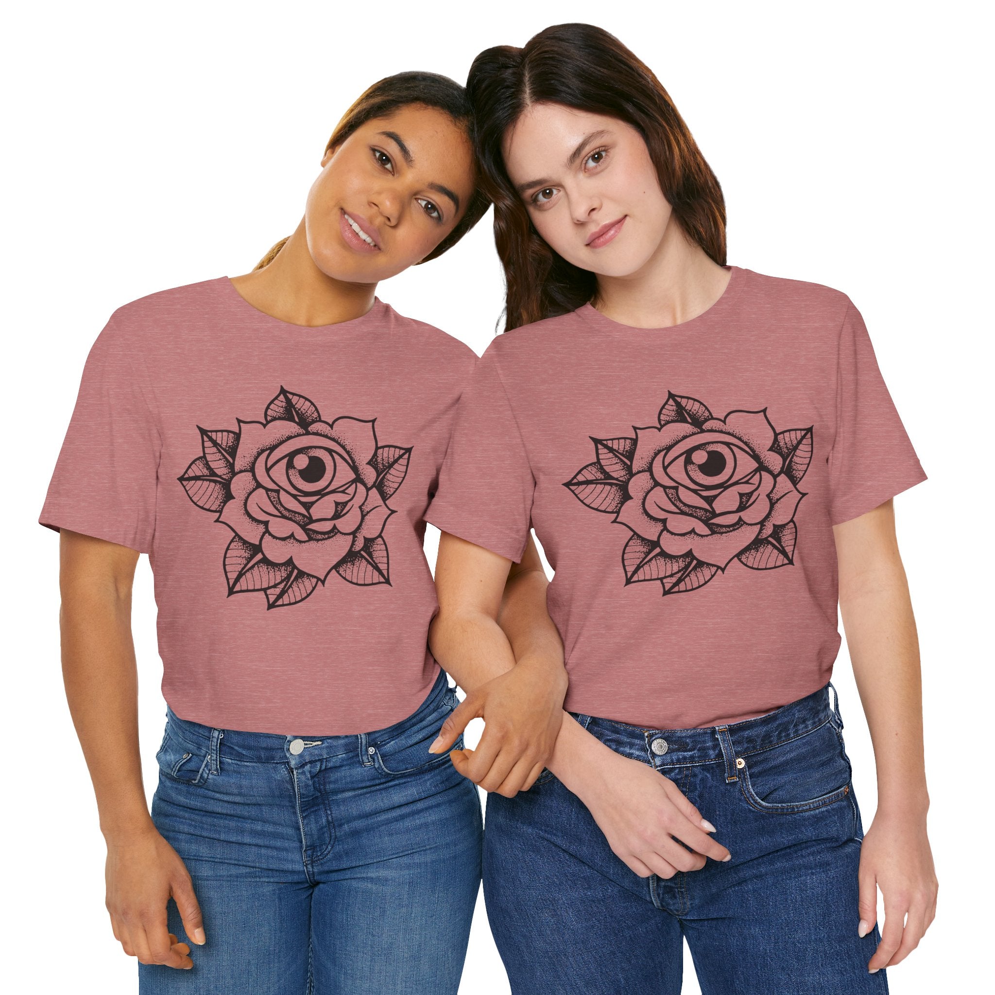 Blooming Eyeball Rose T-Shirt | Traditional Tattoo Art Design Tee - Deez Teez