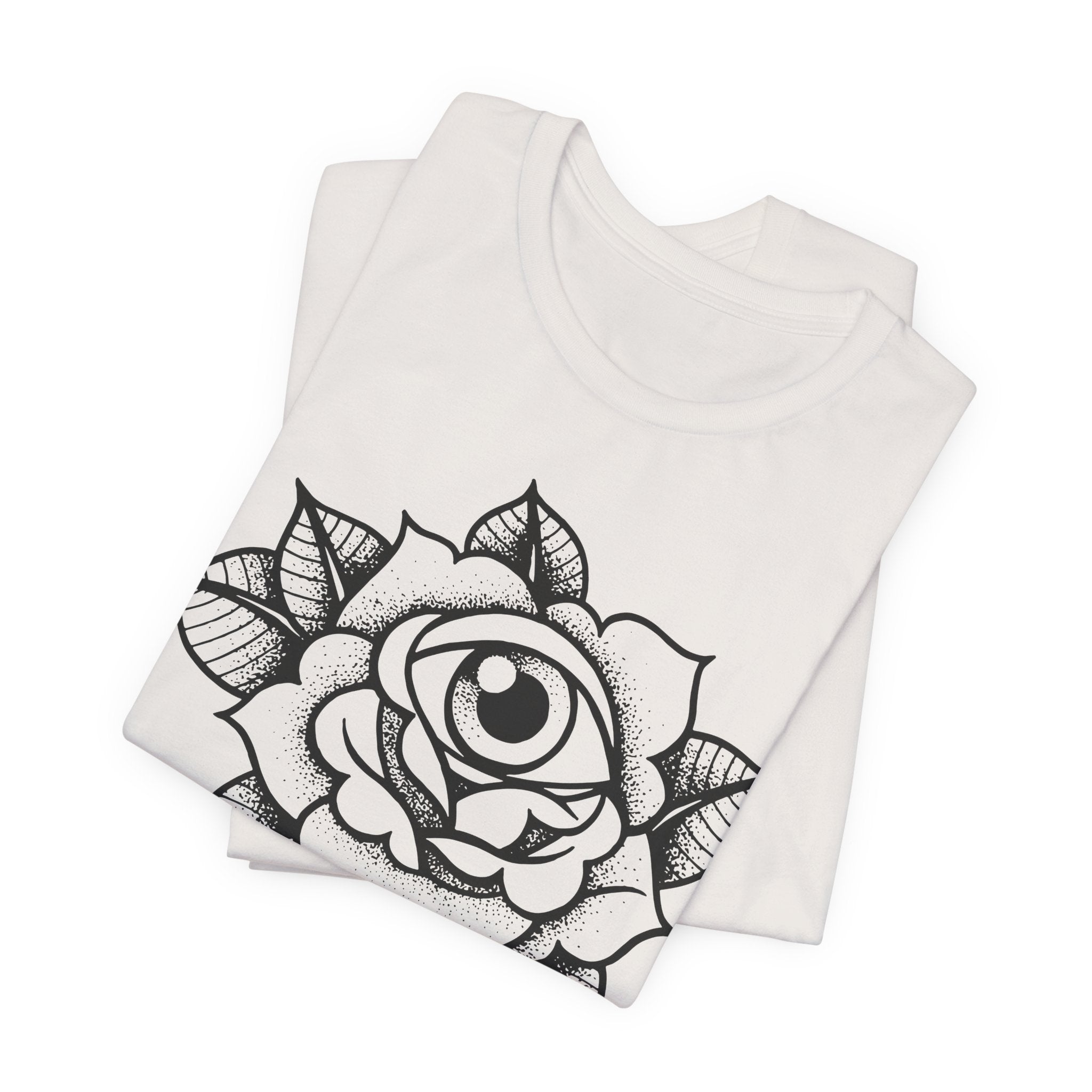 Blooming Eyeball Rose T-Shirt | Traditional Tattoo Art Design Tee - Deez Teez