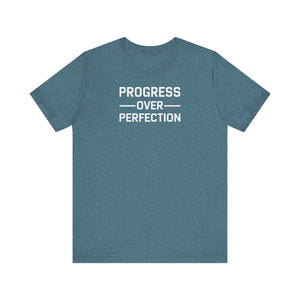'Progress Over Perfection' Iterative Improvement T-shirt | Motivational Statement Unisex Jersey Short Sleeve Tee - Deez Teez