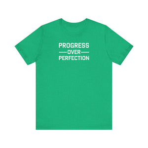 'Progress Over Perfection' Iterative Improvement T-shirt | Motivational Statement Unisex Jersey Short Sleeve Tee - Deez Teez