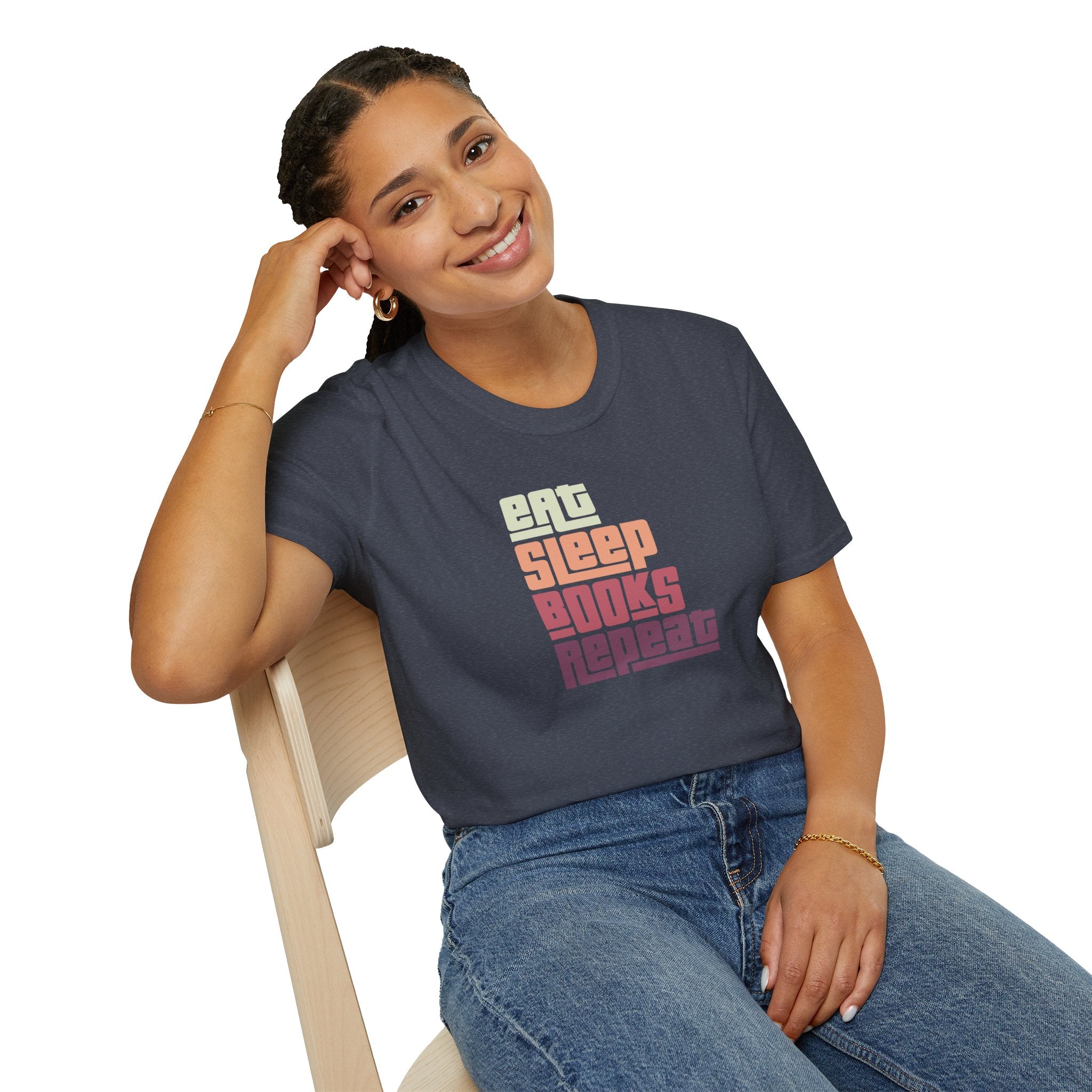'Eat. Sleep. Books. Repeat.' Reader Life T-Shirt | Book Lover Tee - Deez Teez