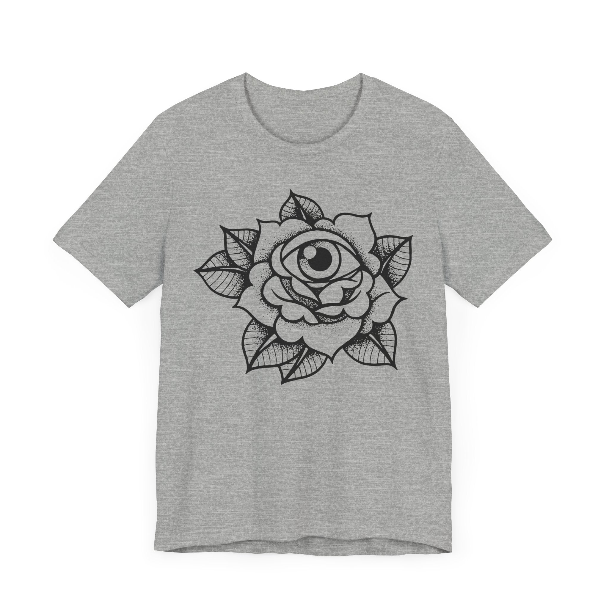 Blooming Eyeball Rose T-Shirt | Traditional Tattoo Art Design Tee - Deez Teez