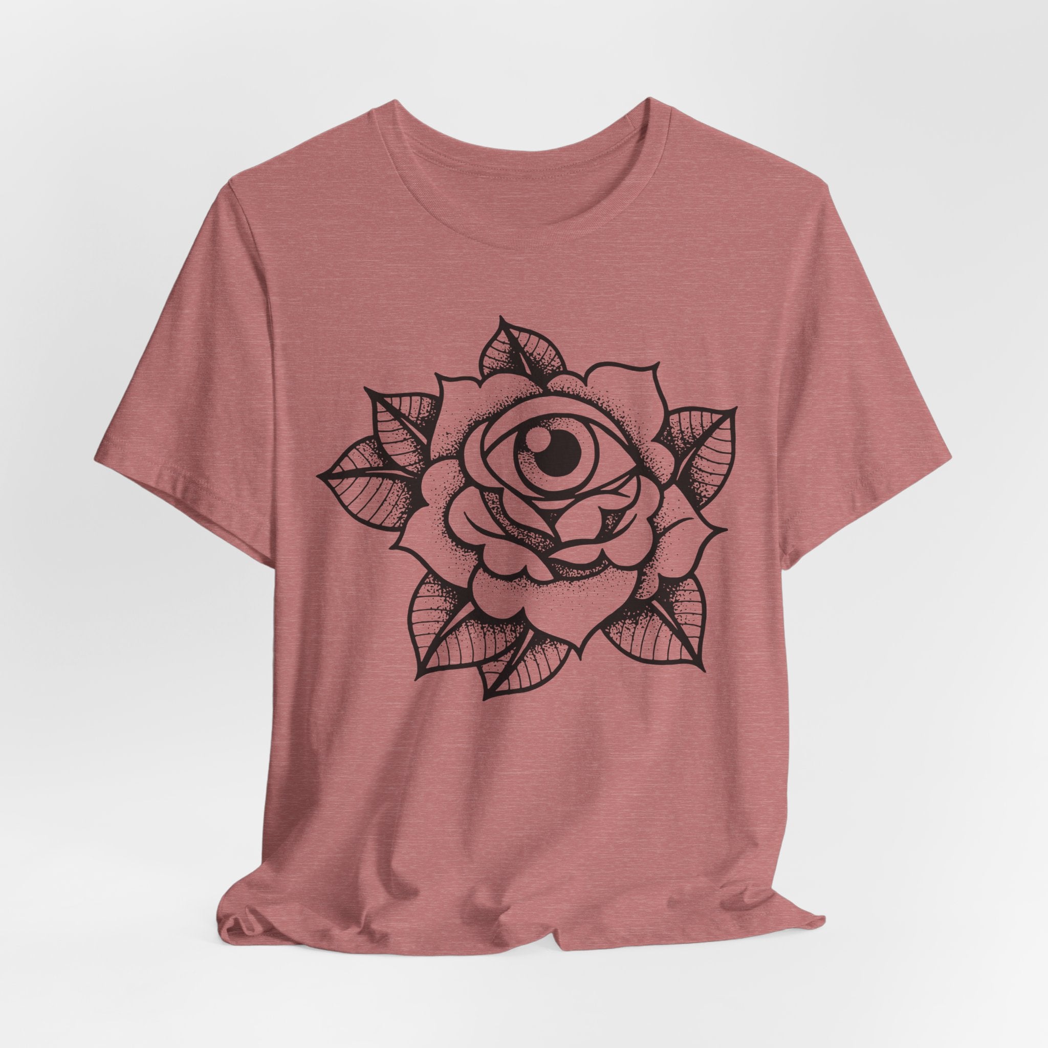 Blooming Eyeball Rose T-Shirt | Traditional Tattoo Art Design Tee - Deez Teez