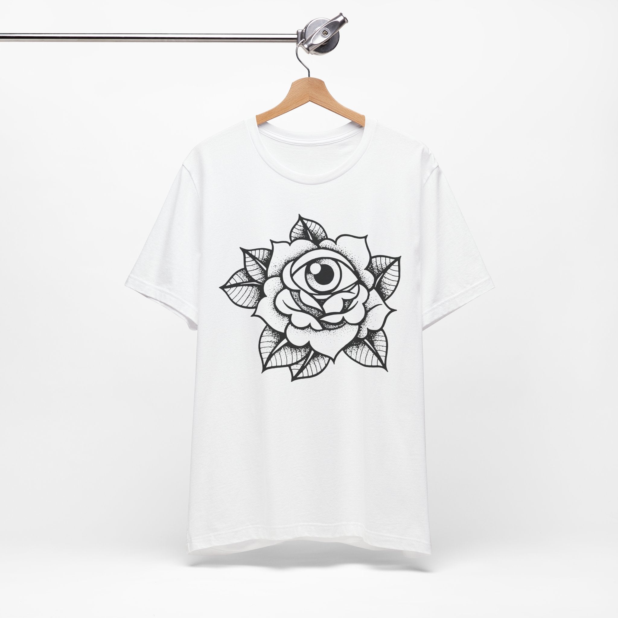 Blooming Eyeball Rose T-Shirt | Traditional Tattoo Art Design Tee - Deez Teez