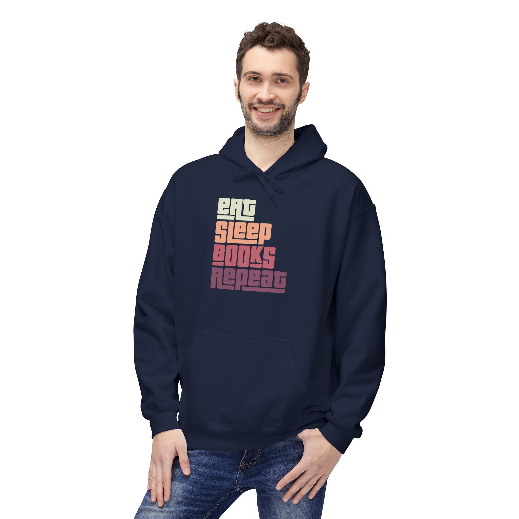'Eat. Sleep. Books. Repeat.' Reader Life Hoodie | Book Lover Sweatshirt - Deez Teez