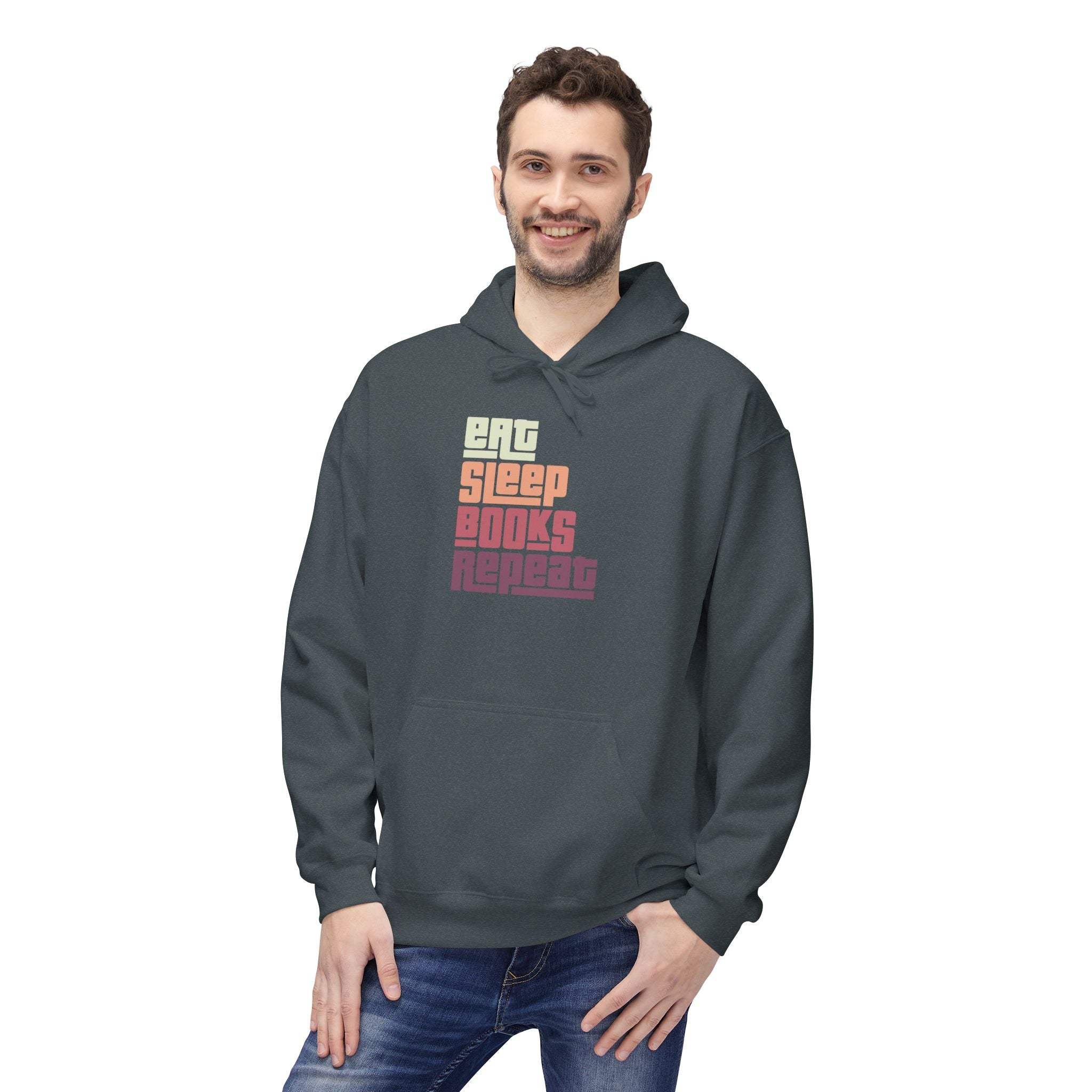 'Eat. Sleep. Books. Repeat.' Reader Life Hoodie | Book Lover Sweatshirt - Deez Teez