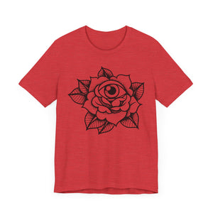 Blooming Eyeball Rose T-Shirt | Traditional Tattoo Art Design Tee - Deez Teez