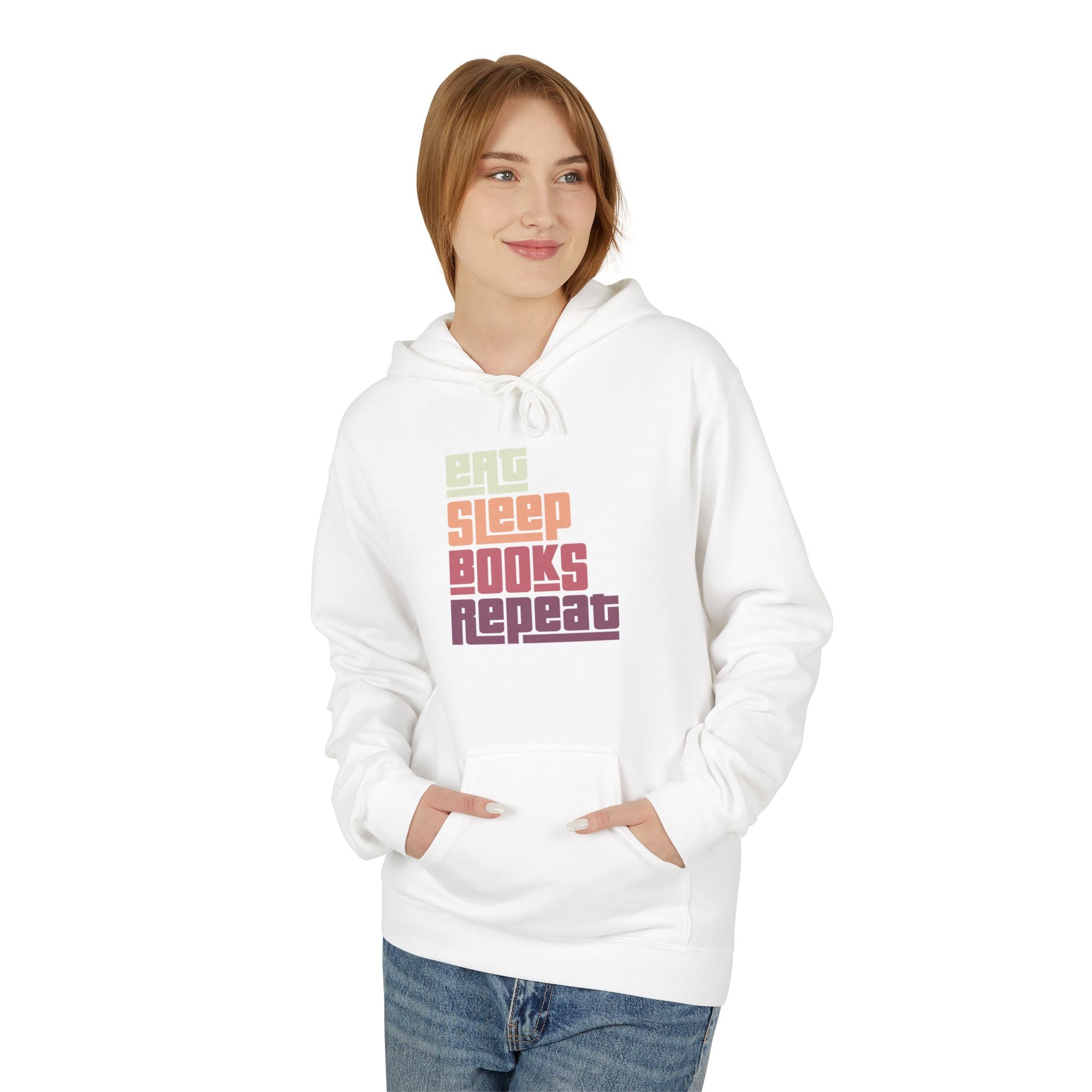 'Eat. Sleep. Books. Repeat.' Reader Life Hoodie | Book Lover Sweatshirt - Deez Teez