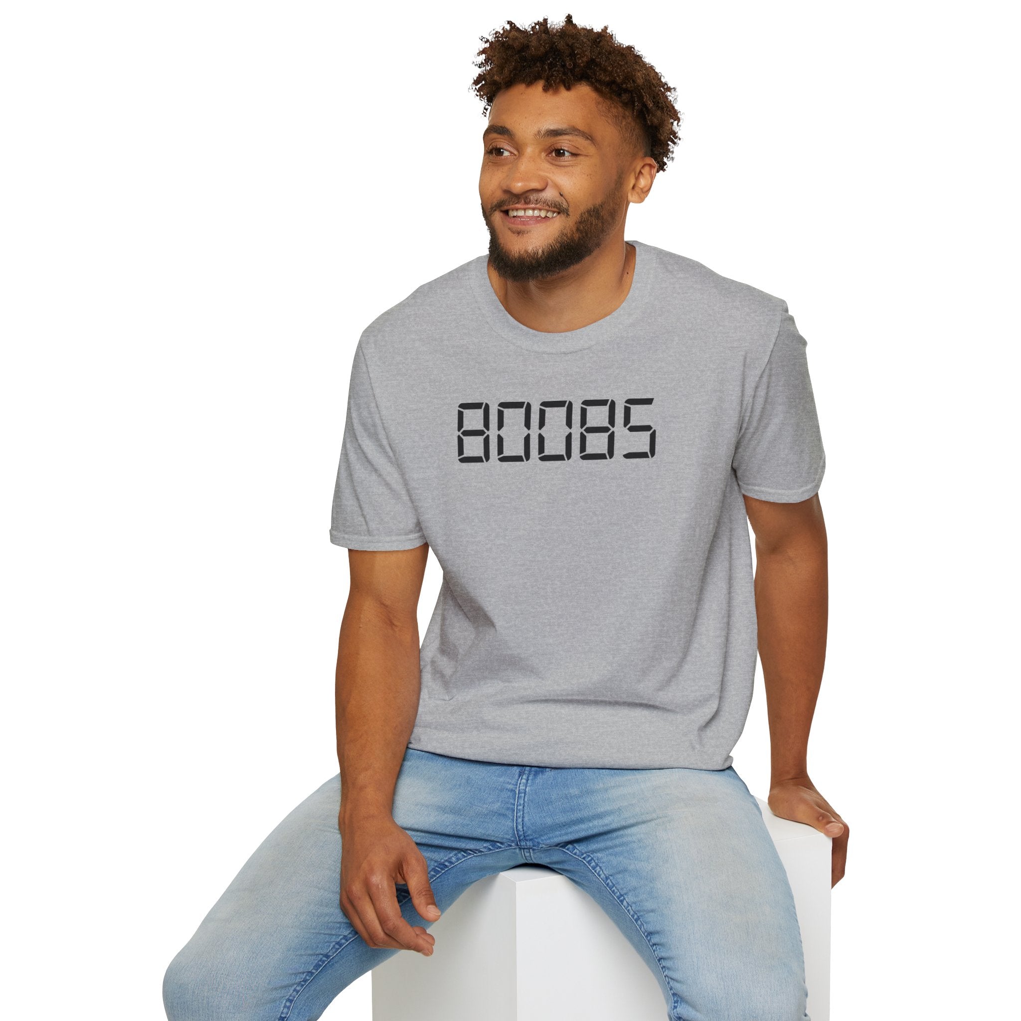 80085 'BOOBS' T-Shirt | Funny Calculator Display Text Tee - Deez Teez