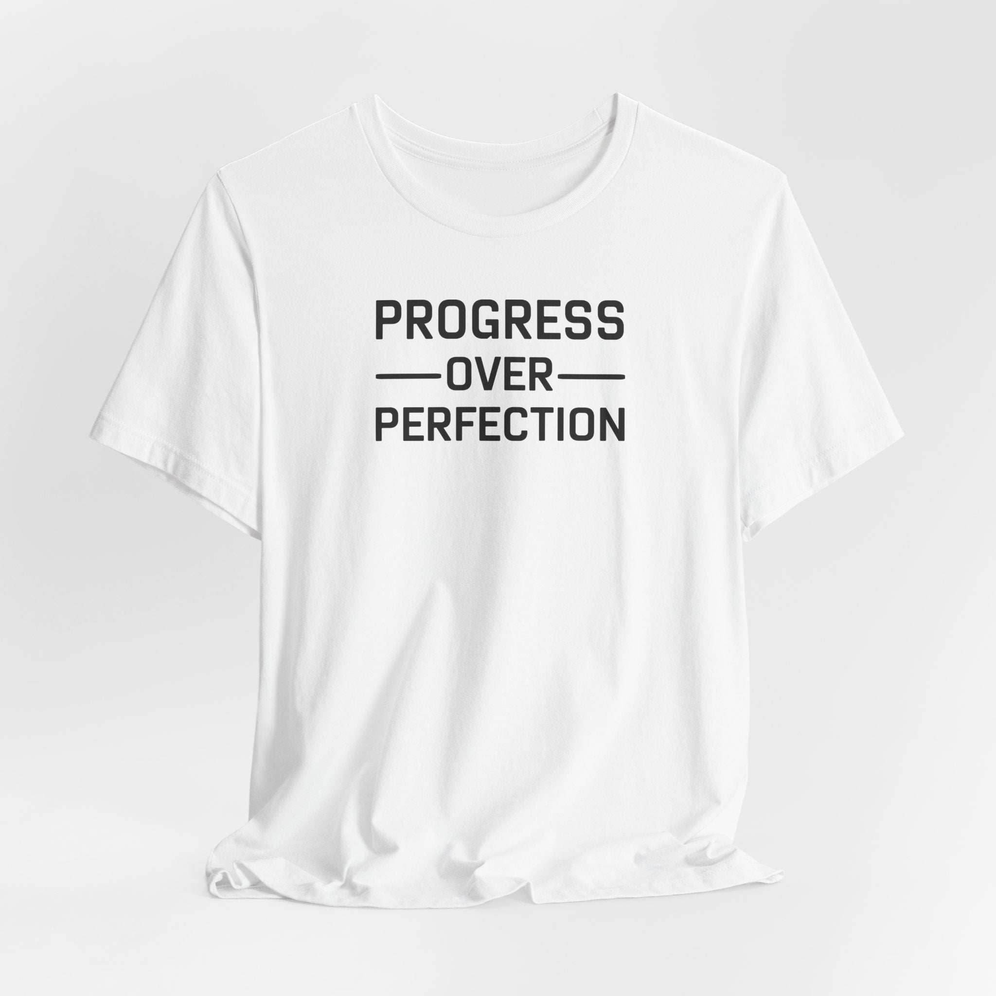 'Progress Over Perfection' Iterative Improvement T-shirt | Motivational Statement Unisex Jersey Short Sleeve Tee - Deez Teez