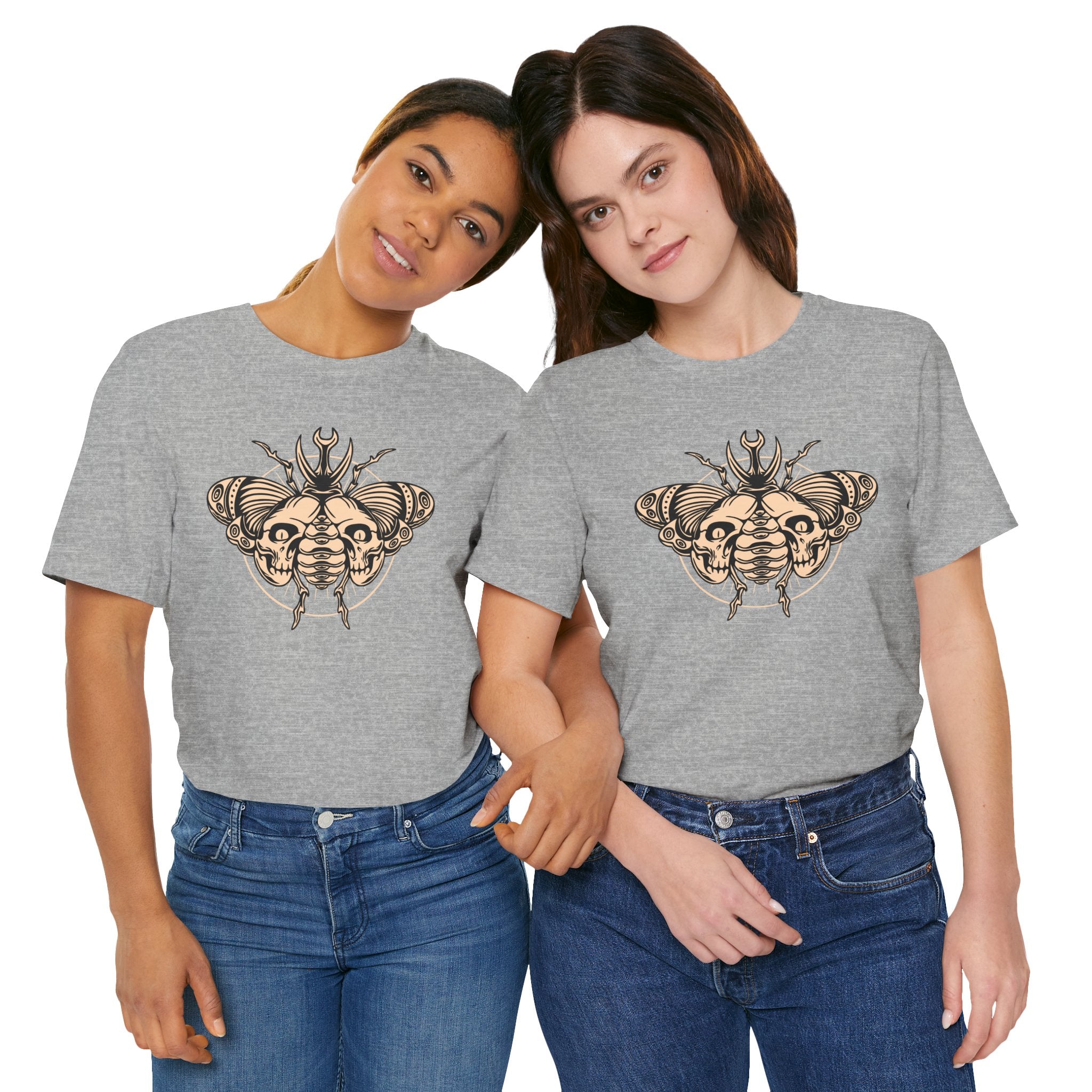 Death Beetle Skull T-Shirt | Gothic Tattoo-Inspired Tee - Deez Teez