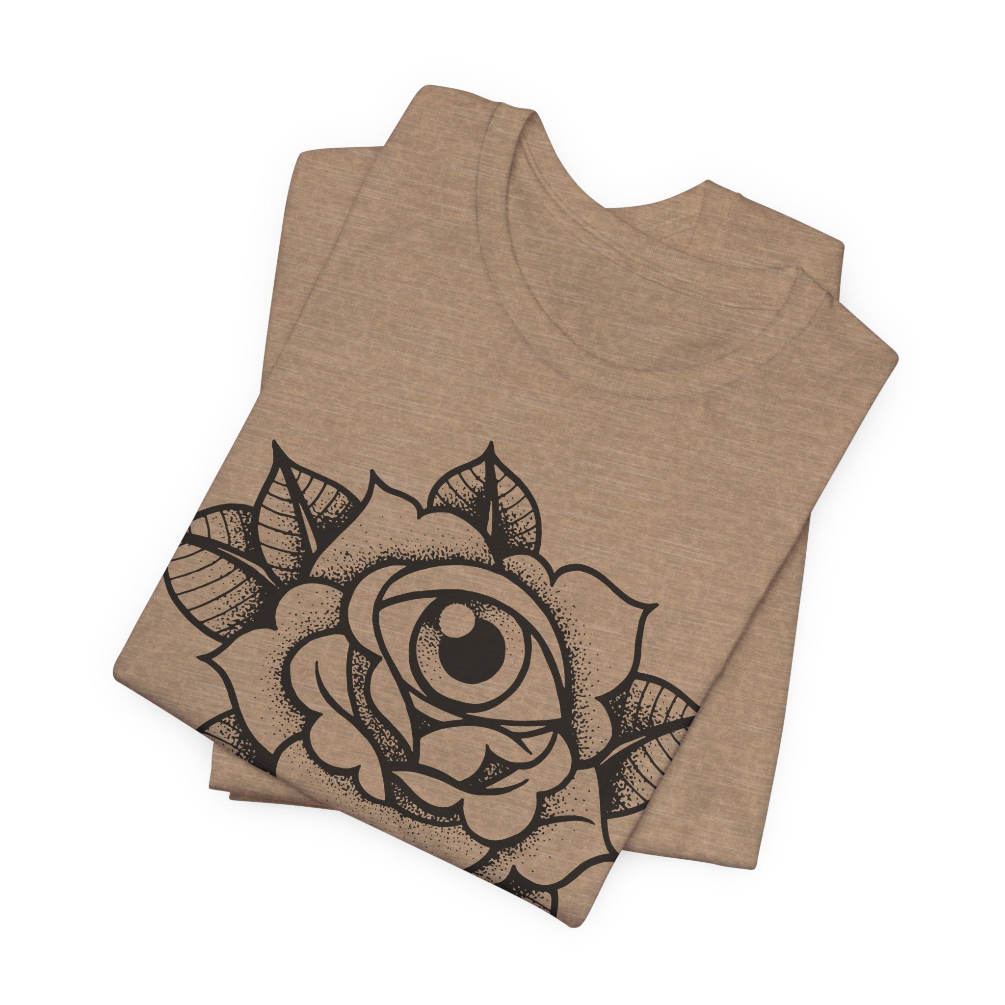 Blooming Eyeball Rose T-Shirt | Traditional Tattoo Art Design Tee - Deez Teez
