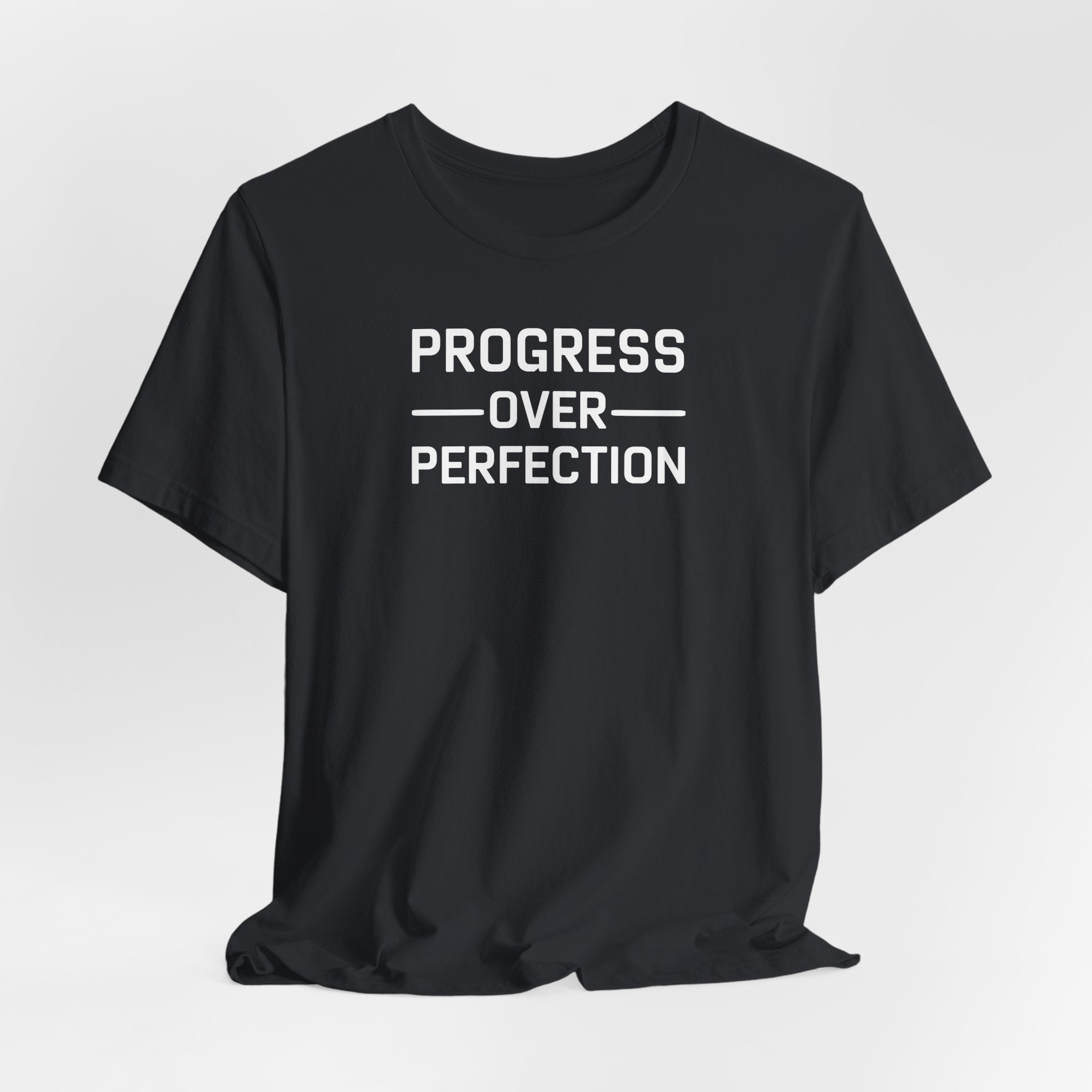 'Progress Over Perfection' Iterative Improvement T-shirt | Motivational Statement Unisex Jersey Short Sleeve Tee - Deez Teez