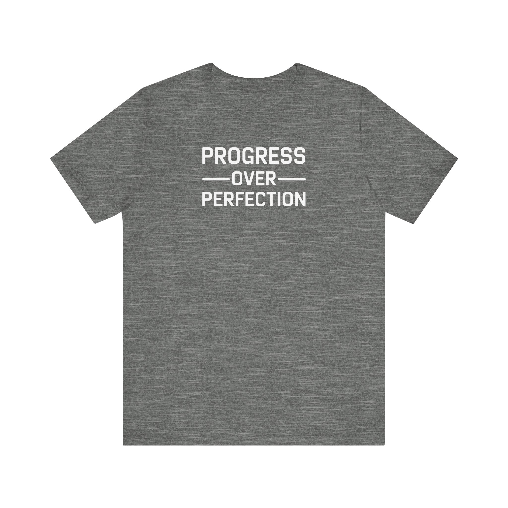'Progress Over Perfection' Iterative Improvement T-shirt | Motivational Statement Unisex Jersey Short Sleeve Tee - Deez Teez