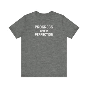 'Progress Over Perfection' Iterative Improvement T-shirt | Motivational Statement Unisex Jersey Short Sleeve Tee - Deez Teez