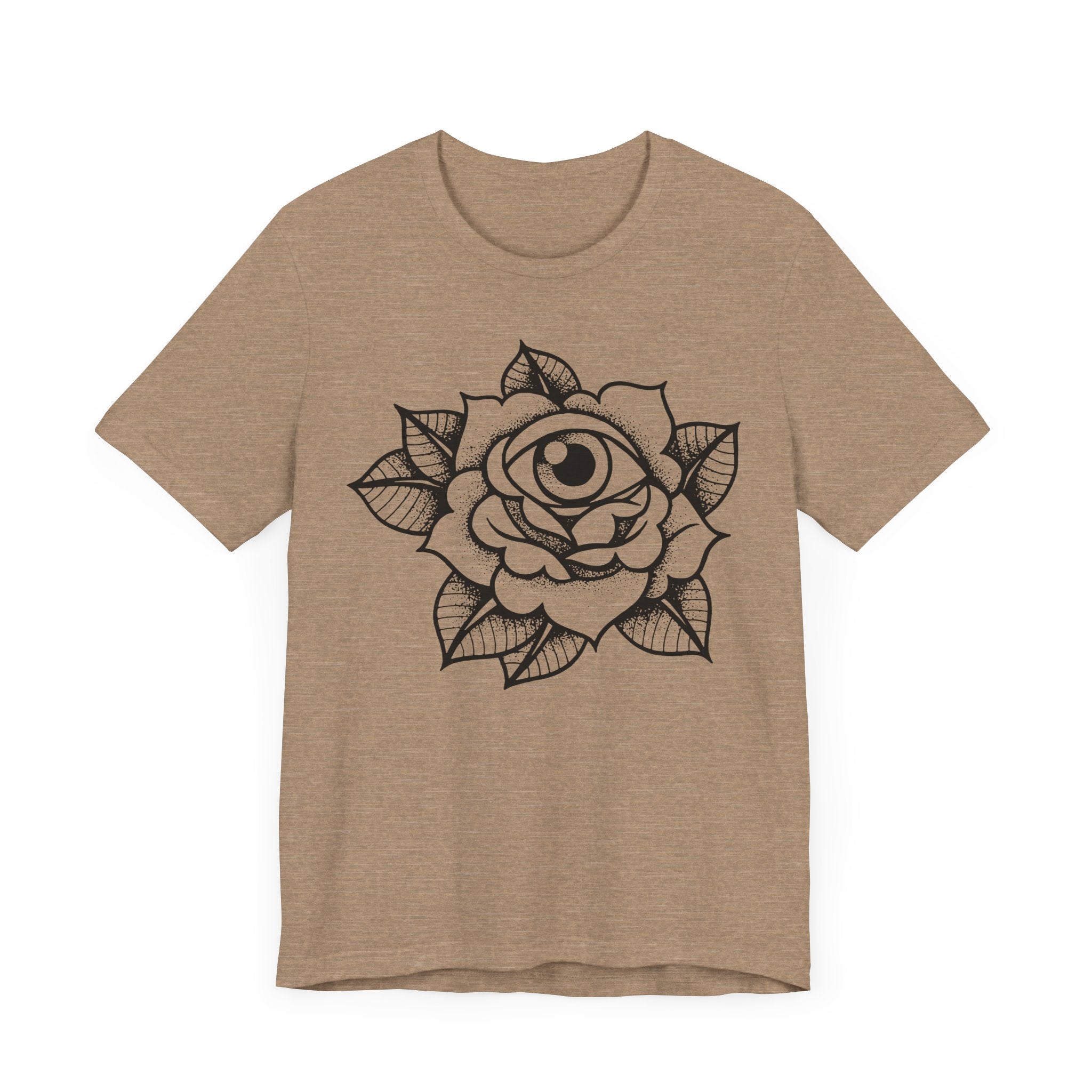 Blooming Eyeball Rose T-Shirt | Traditional Tattoo Art Design Tee - Deez Teez
