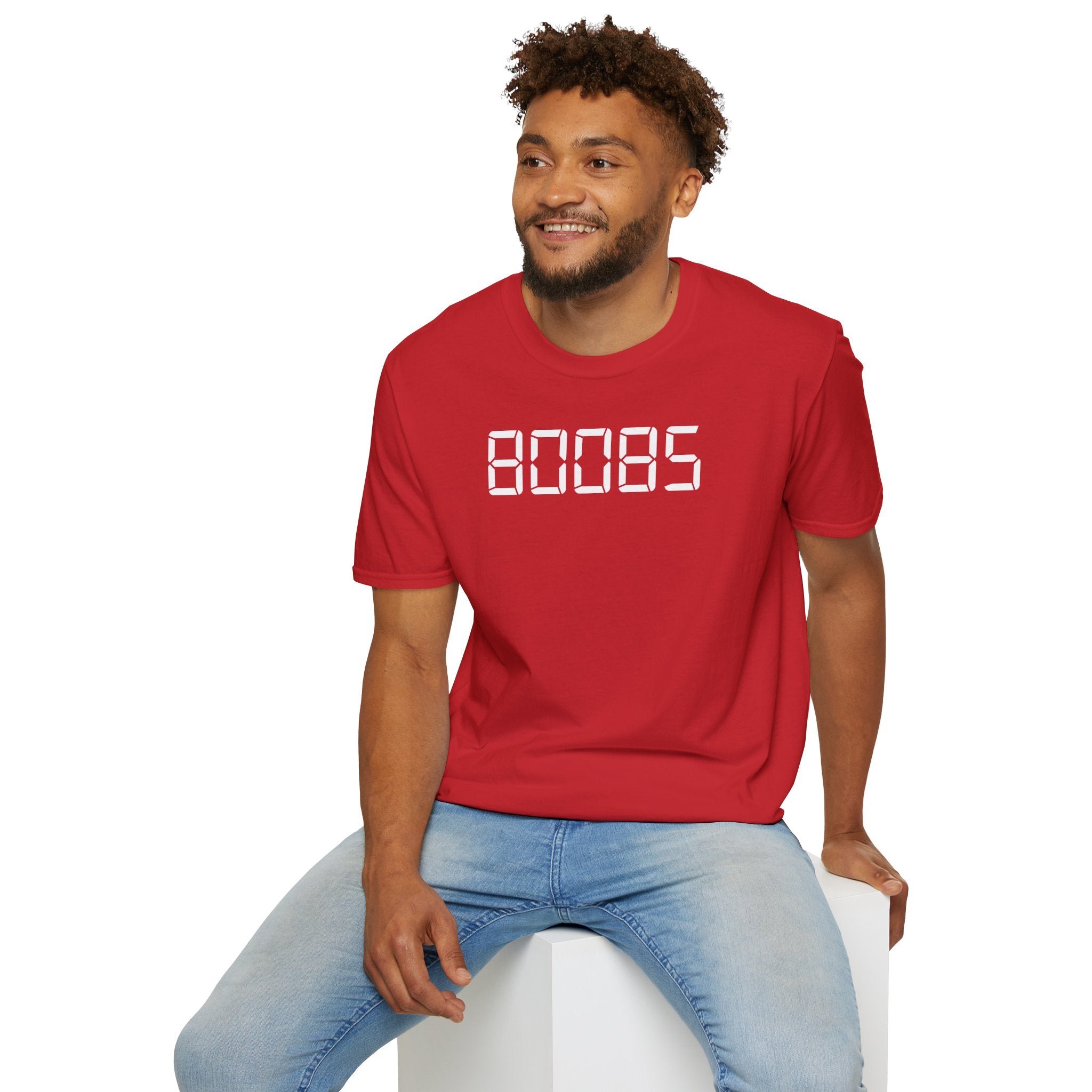 80085 'BOOBS' T-Shirt | Funny Calculator Display Text Tee - Deez Teez
