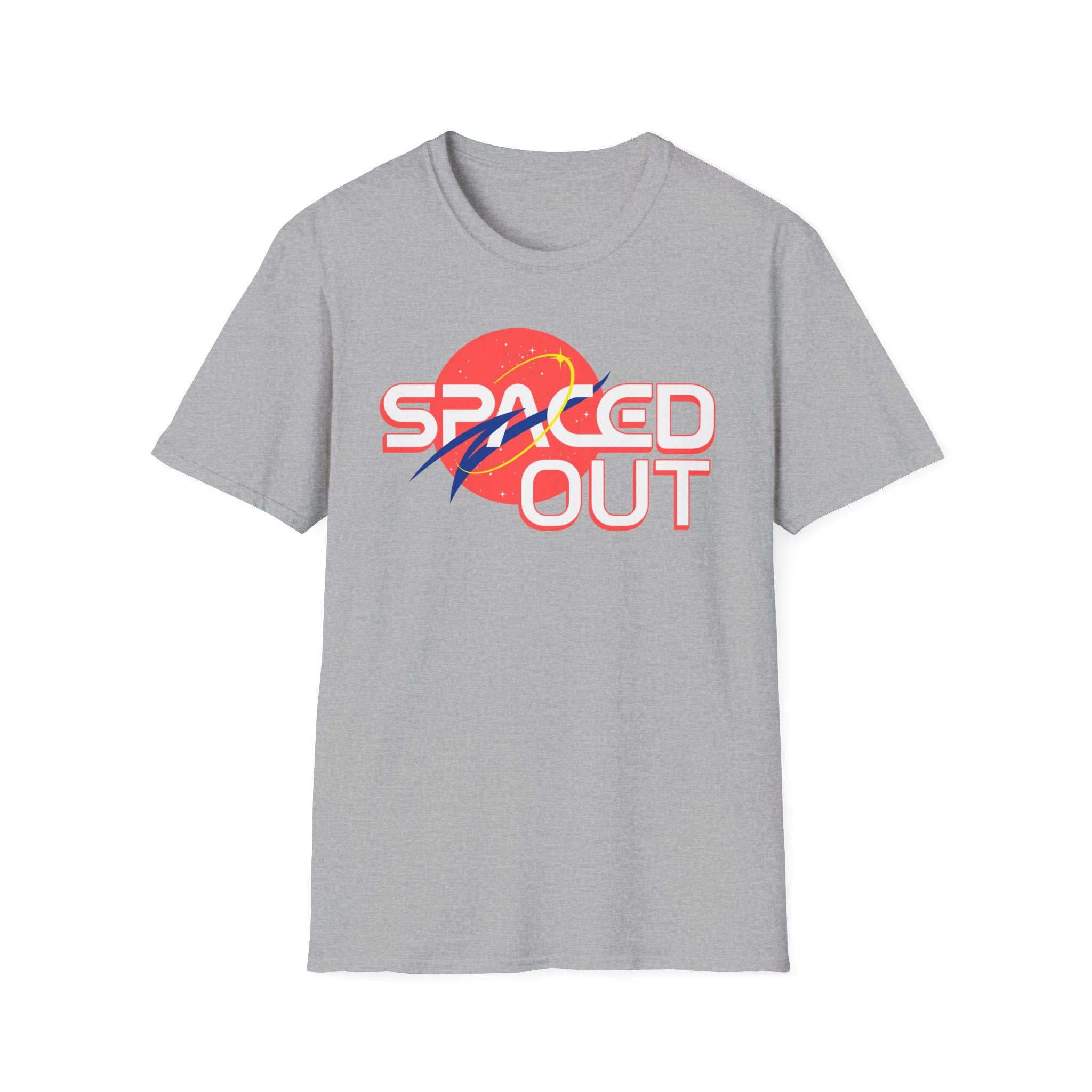 "Spaced Out" Parody Space Emblem T-Shirt | Astro Science Humor Tee - Deez Teez